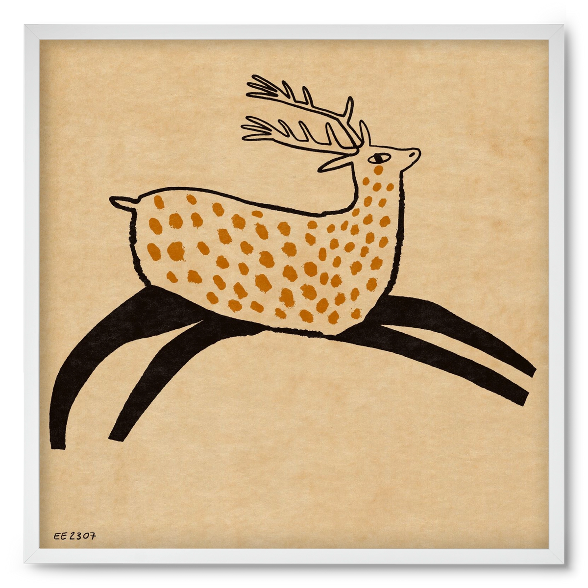 Sacred deer from Nara, 50x50 cm (50x50 cm), Fehér keret