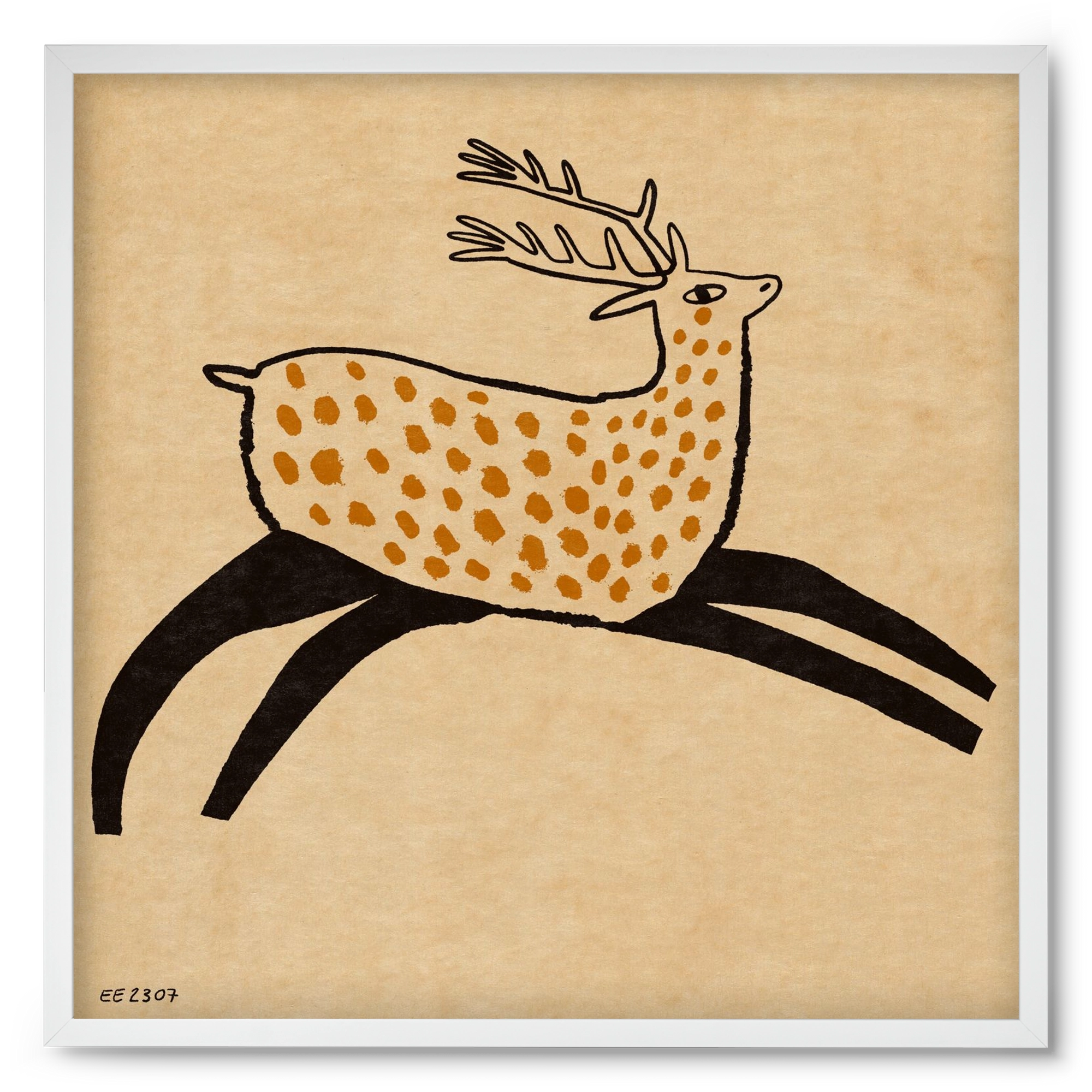 Sacred deer from Nara, 50x50 cm (50x50 cm), Fehér keret