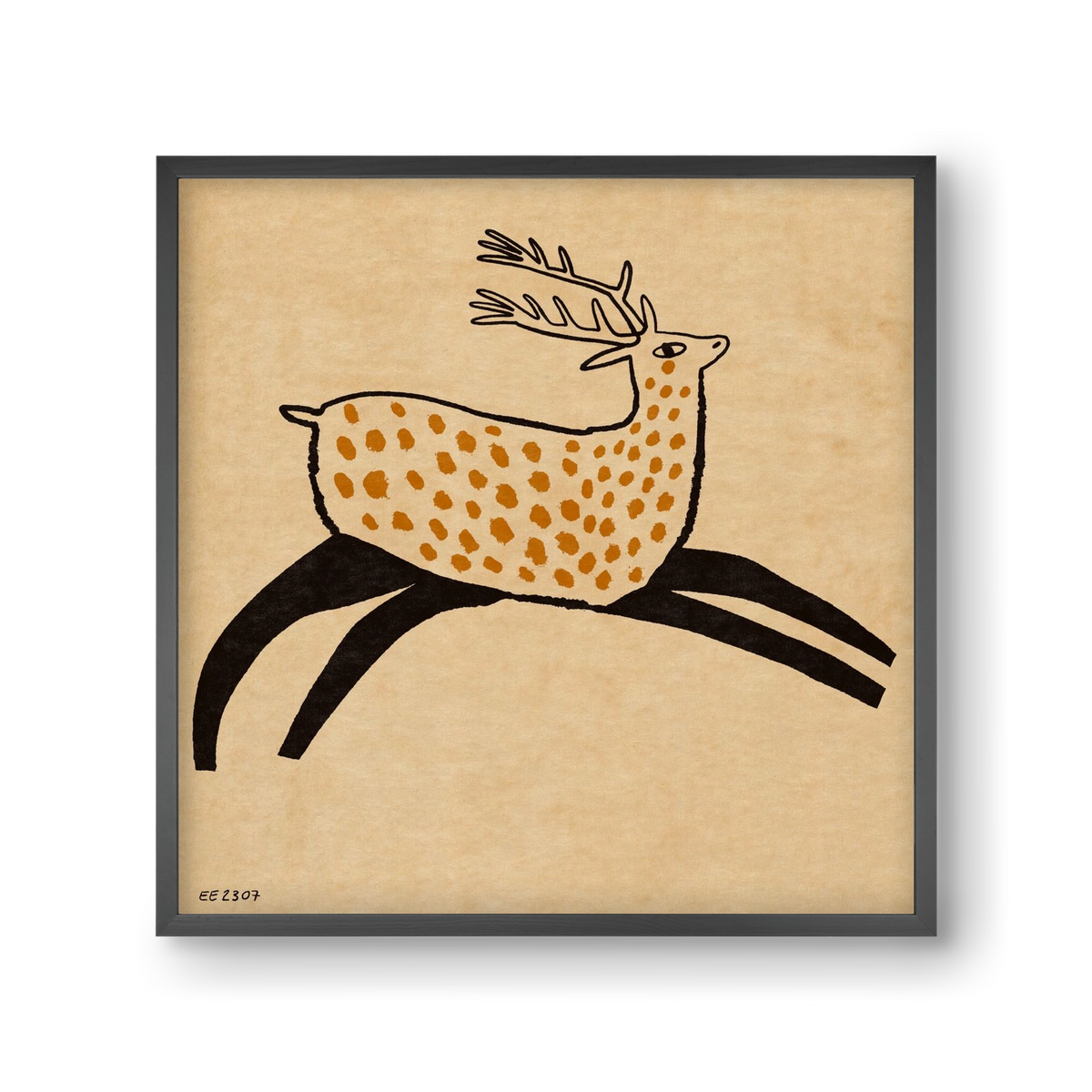 Sacred deer from Nara, 30x30 cm (30x30 cm), Fekete keret