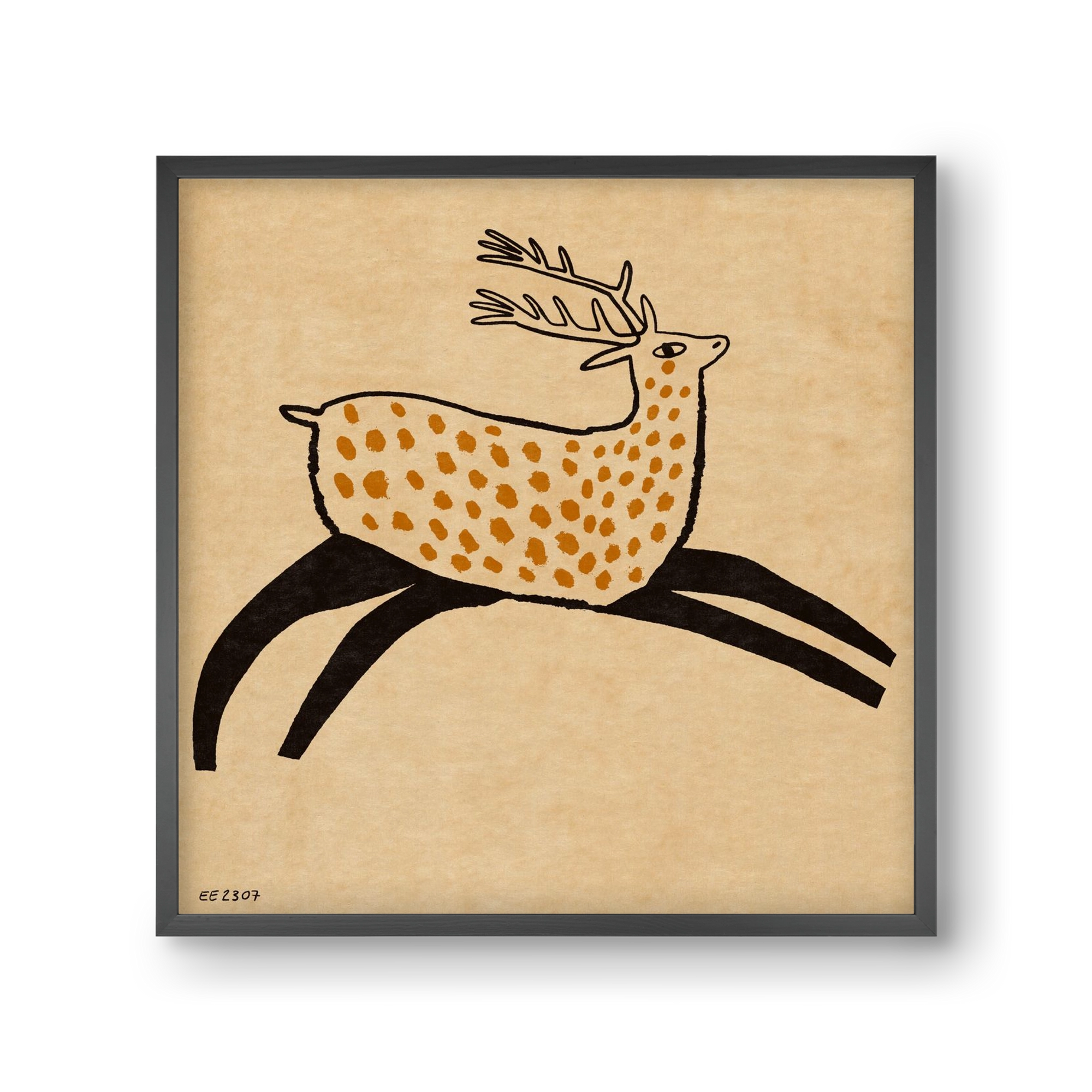 Sacred deer from Nara, 30x30 cm (30x30 cm), Fekete keret