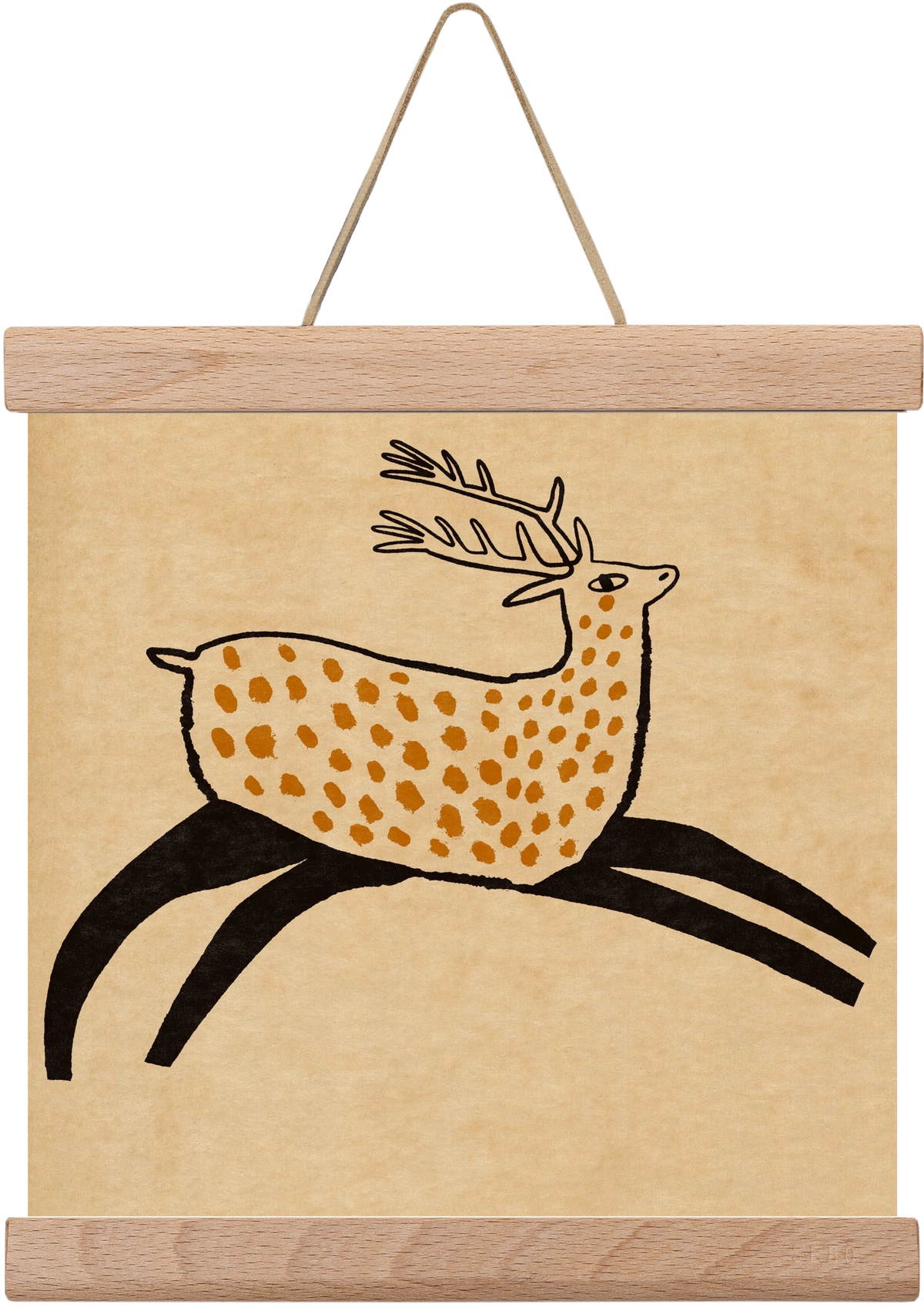 Sacred deer from Nara, 20x20 cm (20x20 cm), Tölgy akasztó
