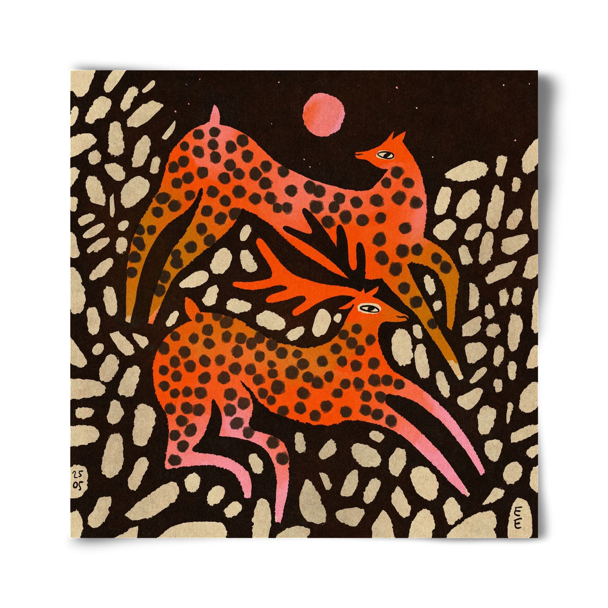 Sacred deer of Nara, 40x40 cm, Keret nélkül