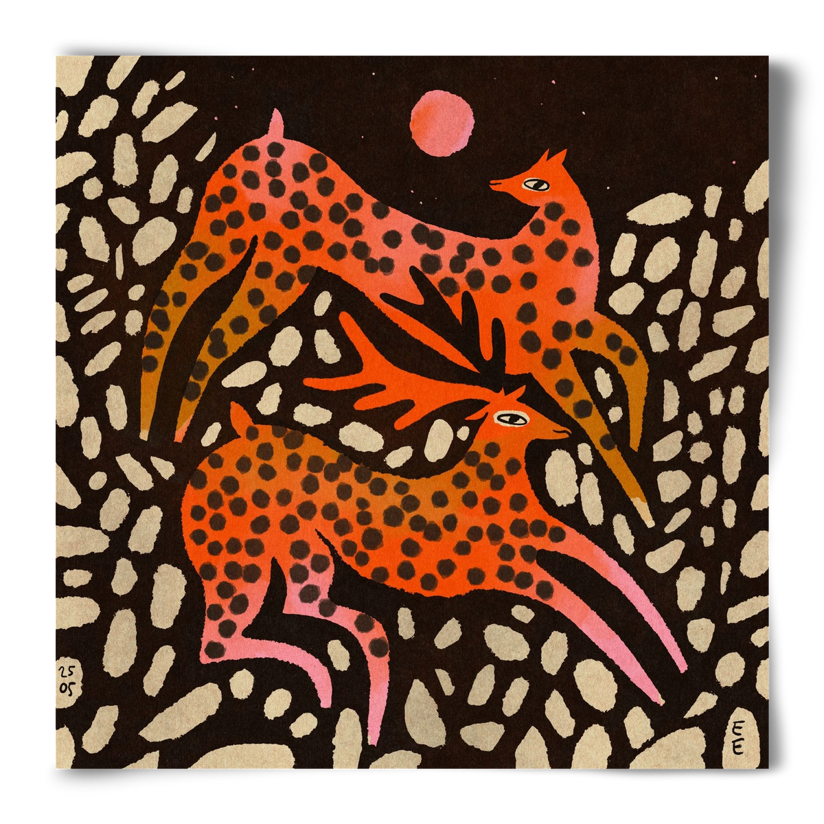 Sacred deer of Nara, 50x50 cm, Keret nélkül