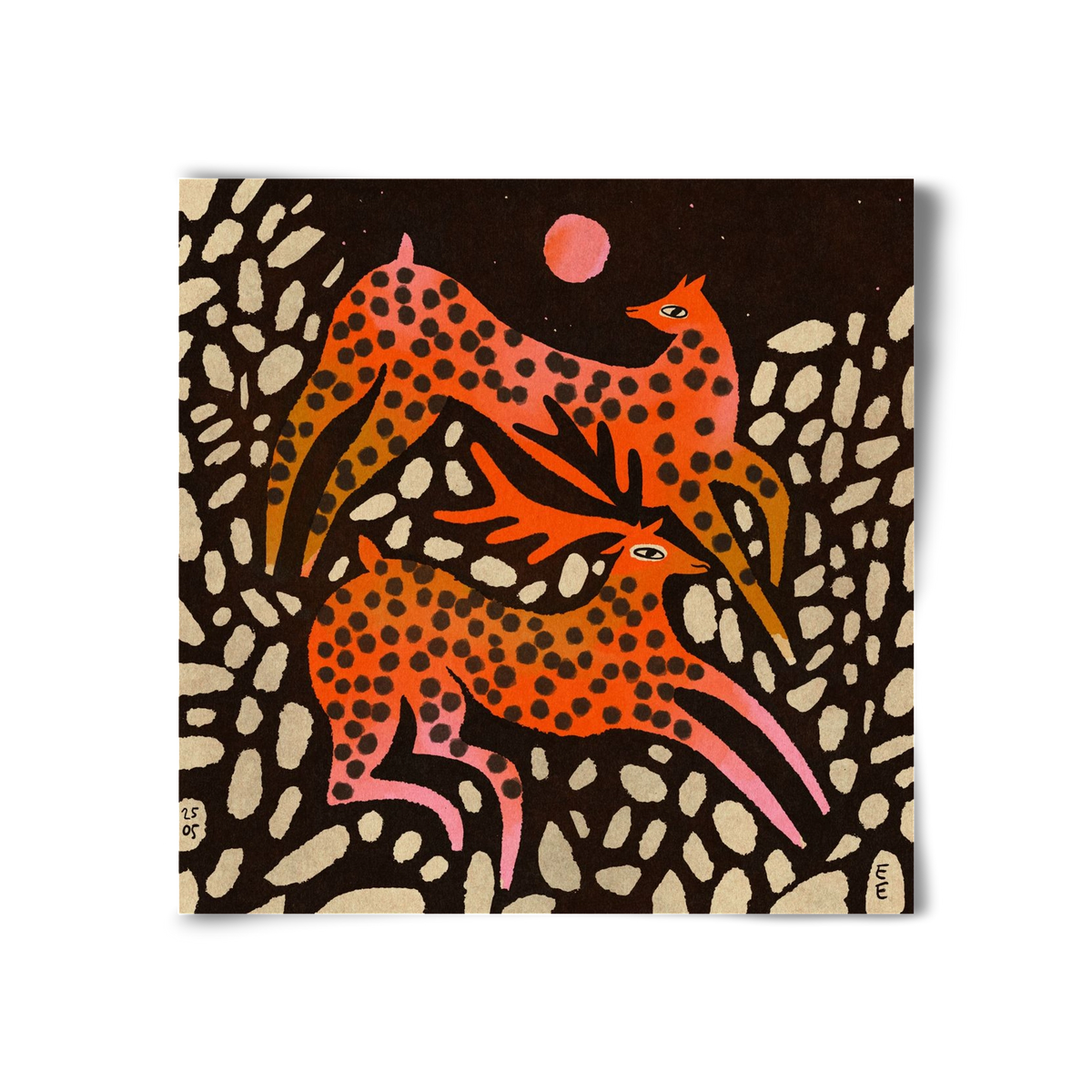 Sacred deer of Nara, 30x30 cm, Keret nélkül