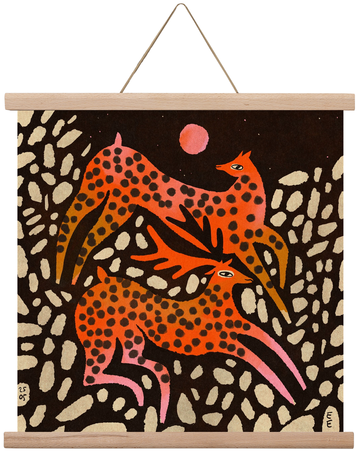 Sacred deer of Nara, 40x40 cm (40x40 cm), Tölgy akasztó