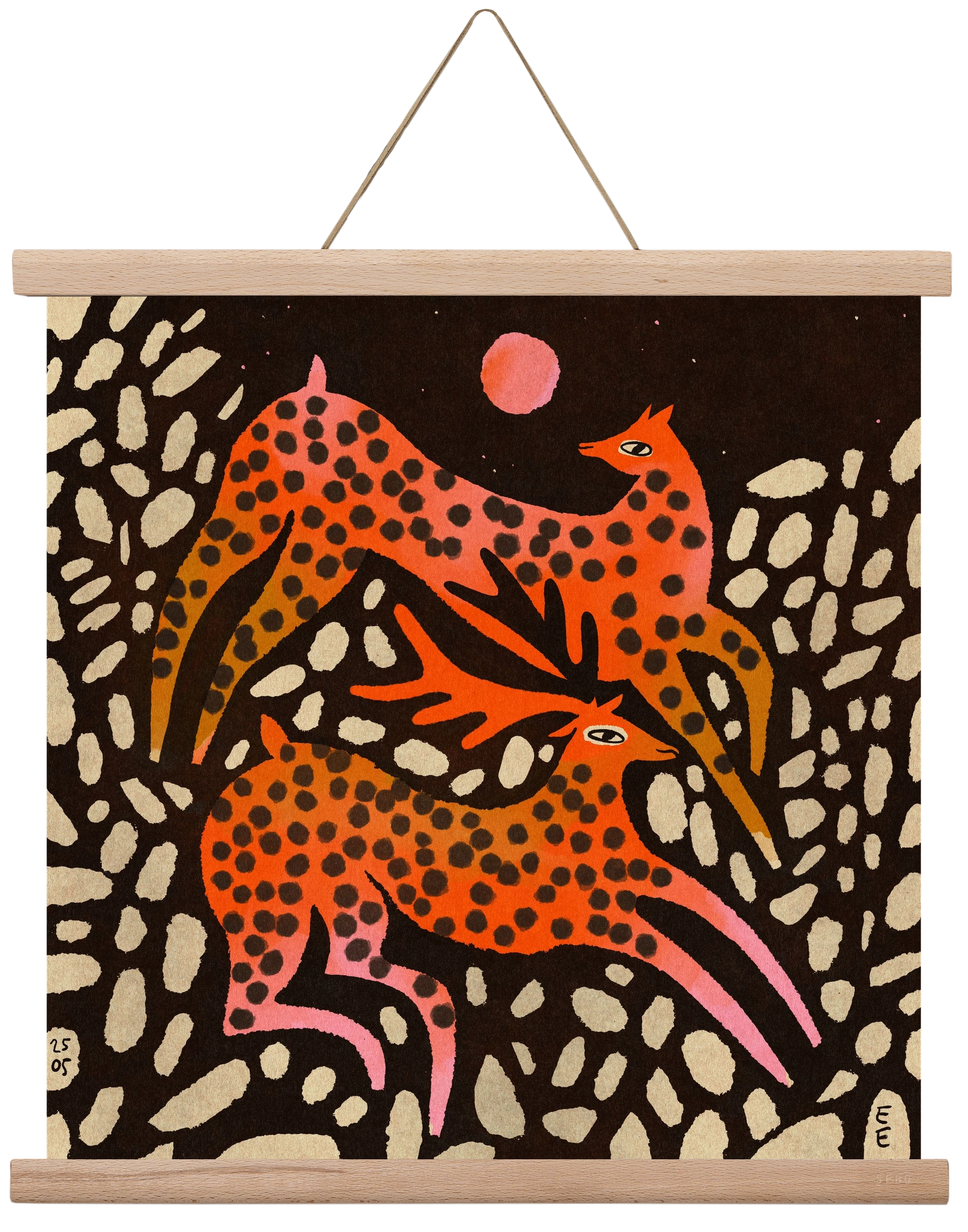 Sacred deer of Nara, 40x40 cm (40x40 cm), Tölgy akasztó