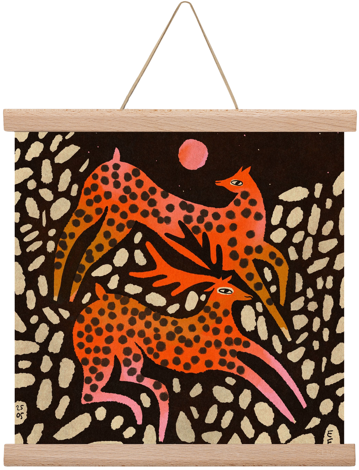 Sacred deer of Nara, 30x30 cm (30x30 cm), Tölgy akasztó