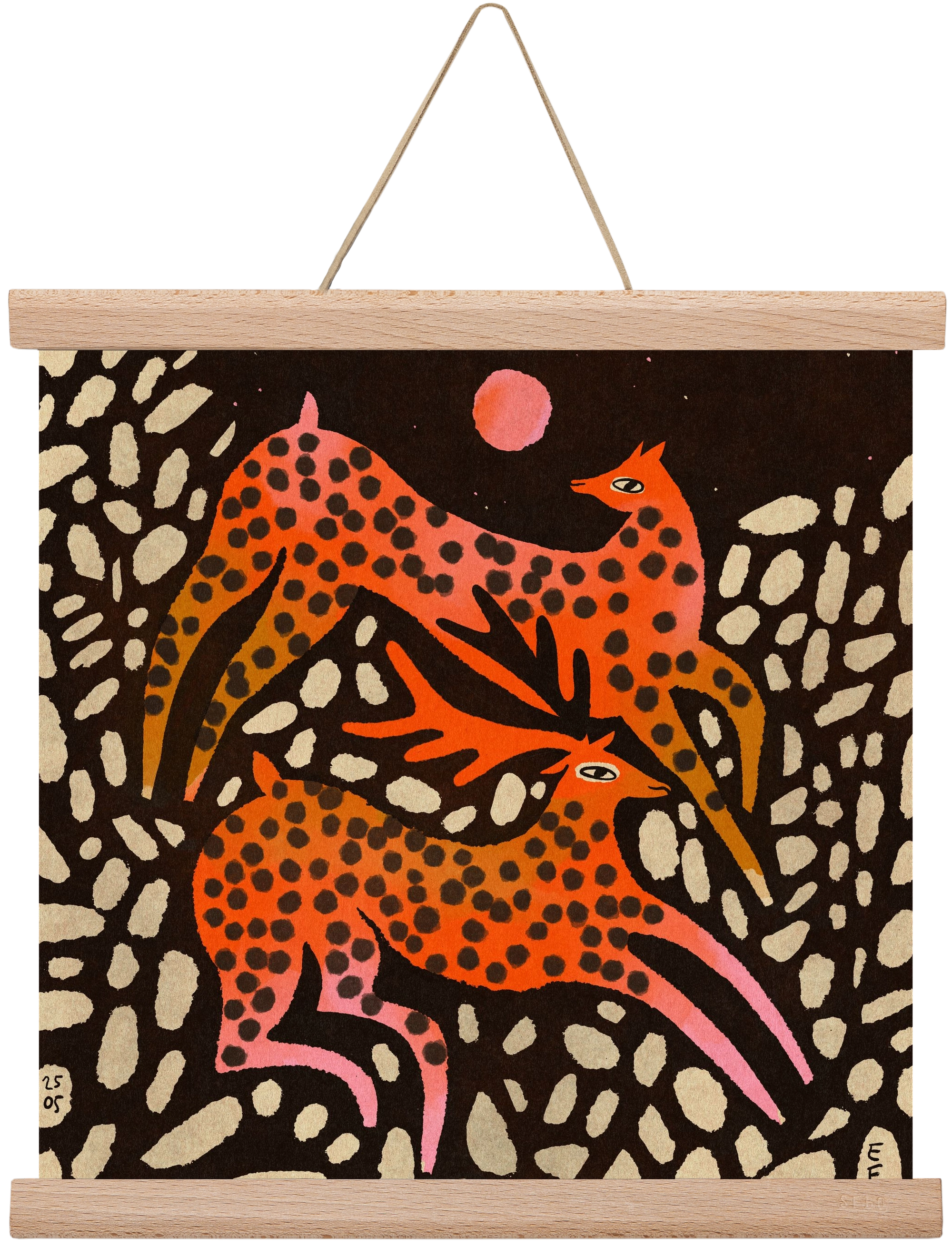 Sacred deer of Nara, 30x30 cm (30x30 cm), Tölgy akasztó