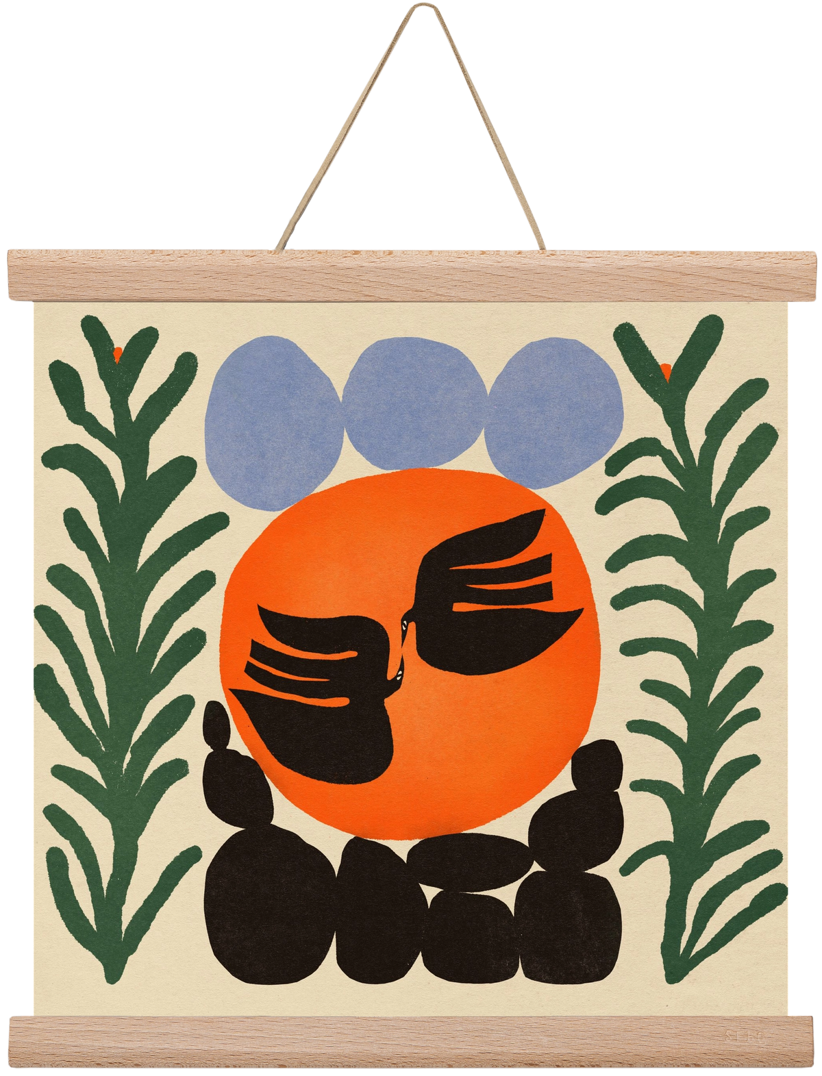 Magic birds, 30x30 cm (30x30 cm), Tölgy akasztó