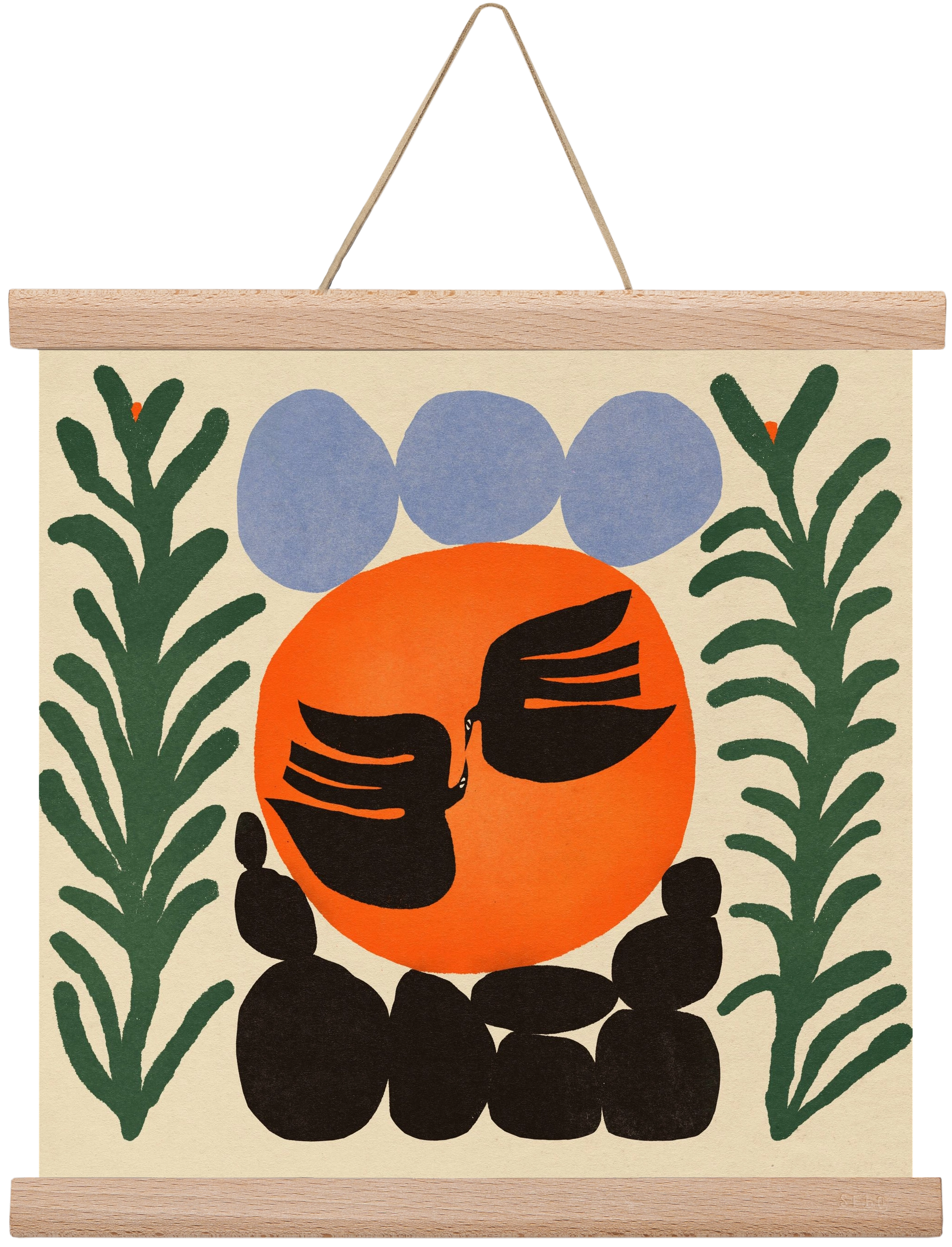 Magic birds, 30x30 cm (30x30 cm), Tölgy akasztó