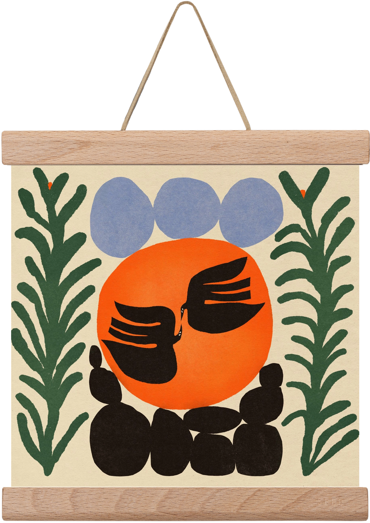 Magic birds, 20x20 cm (20x20 cm), Tölgy akasztó