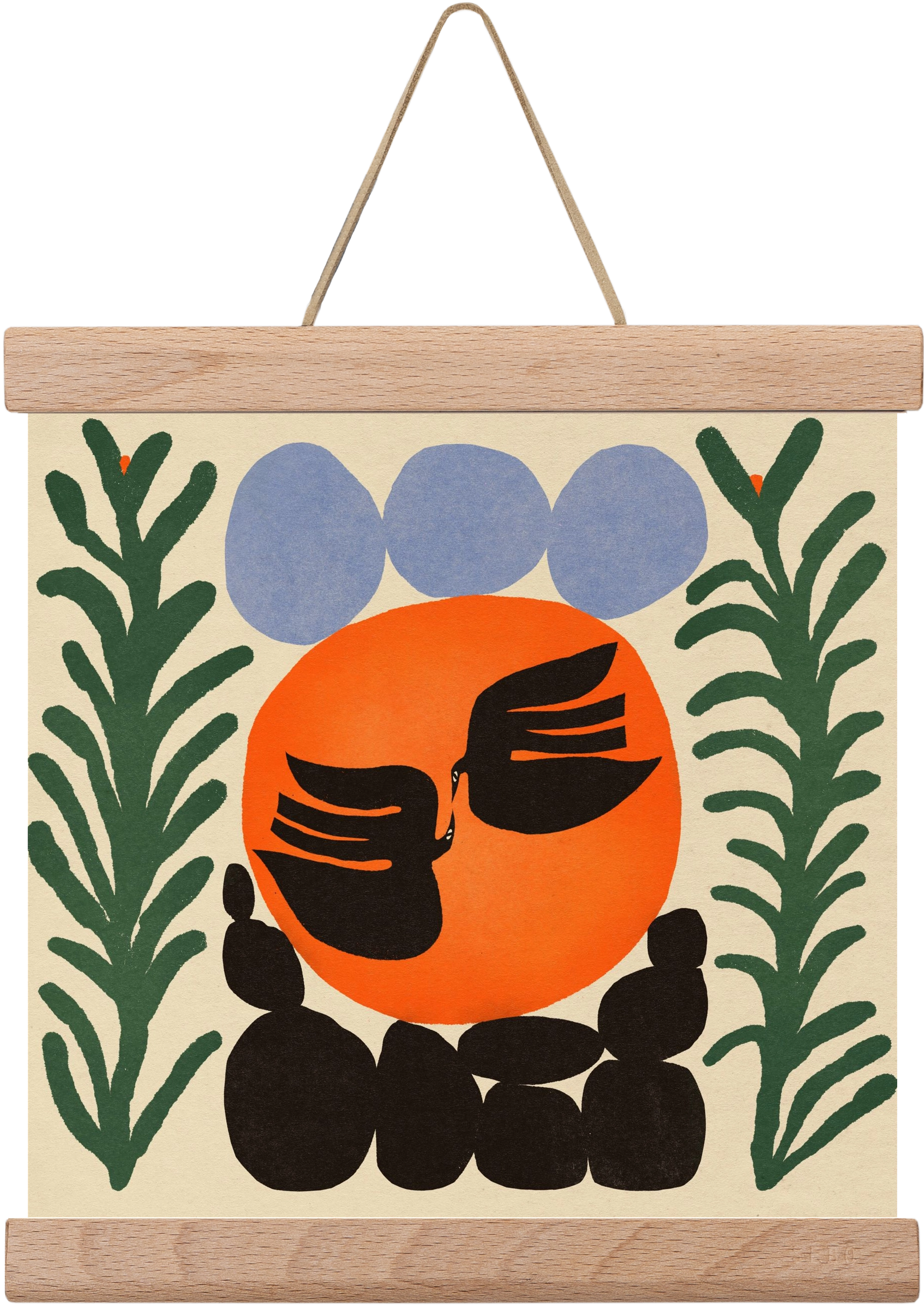 Magic birds, 20x20 cm (20x20 cm), Tölgy akasztó