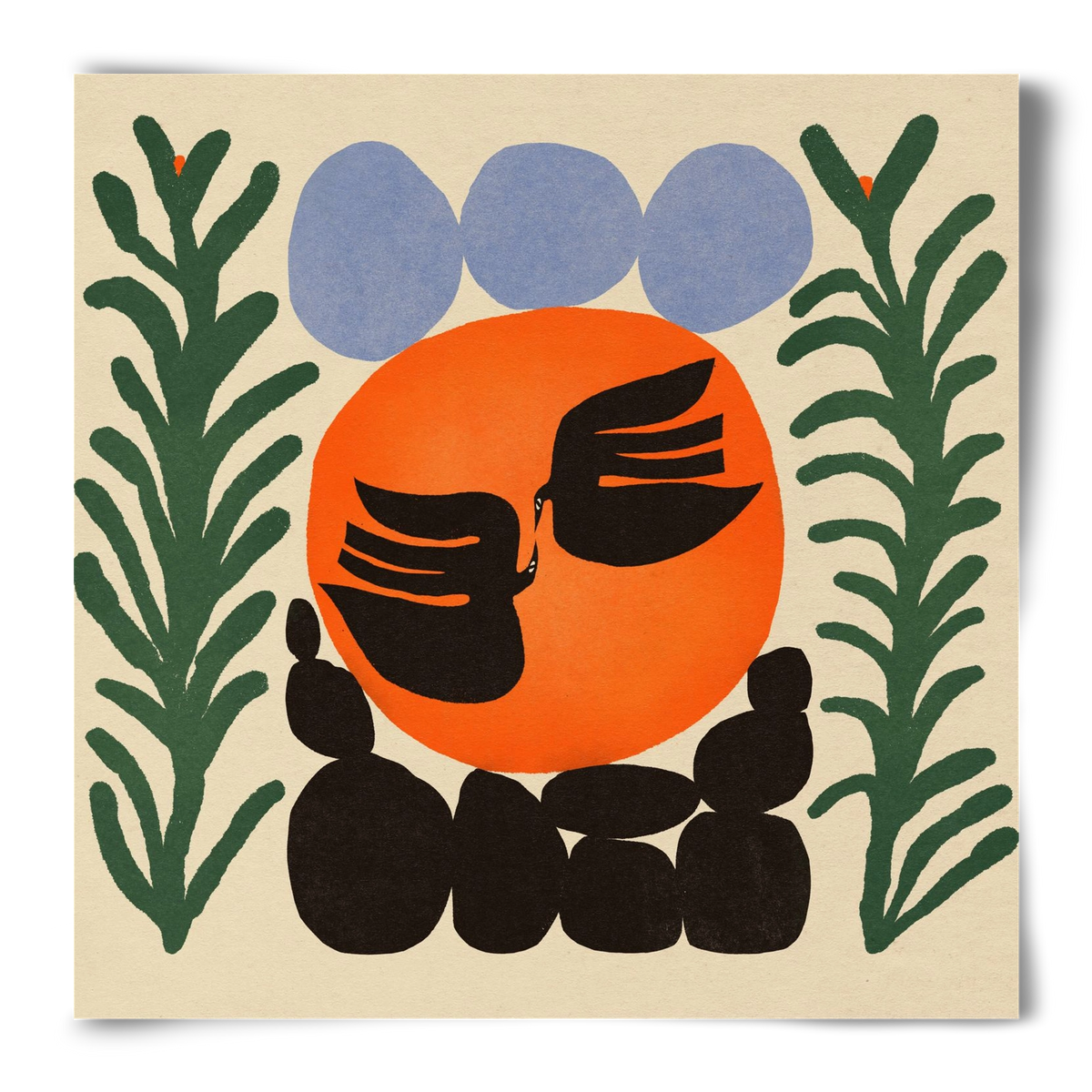 Magic birds, 50x50 cm, Keret nélkül