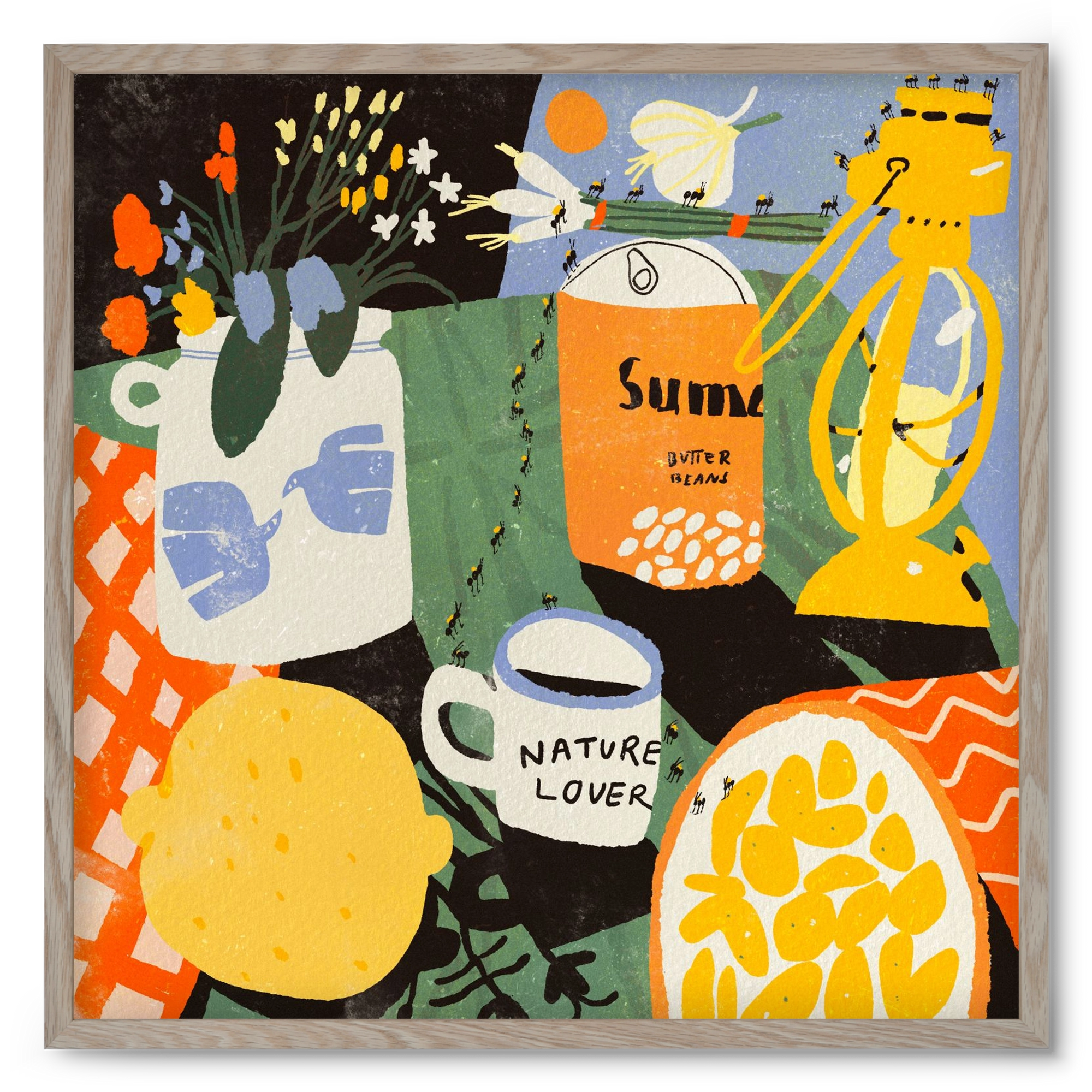 Summer still life, 50x50 cm (50x50 cm), Tölgy keret