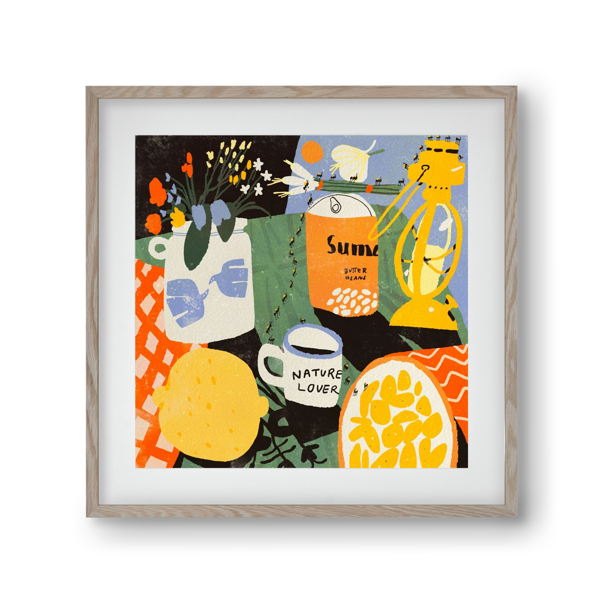 Summer still life, 30x30 cm (20x20 cm), Tölgy keret, paszpartuval