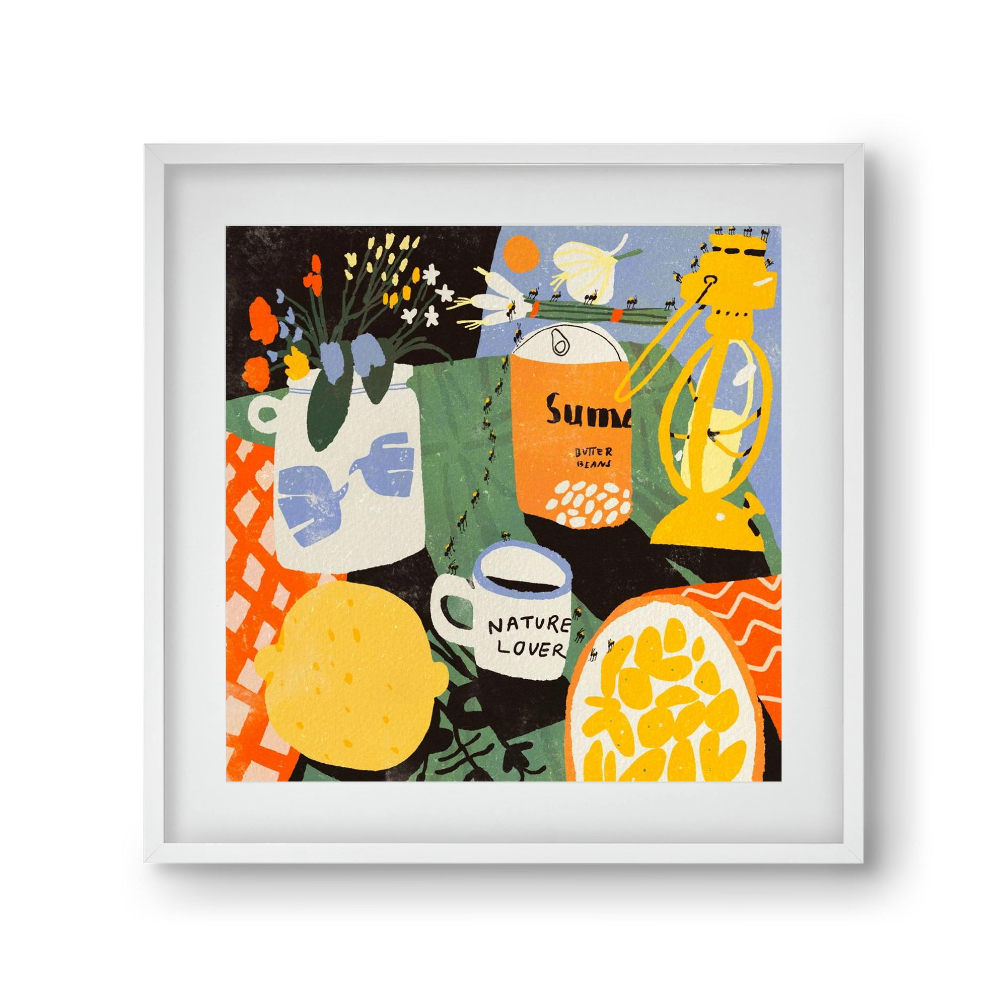 Summer still life, 30x30 cm (20x20 cm), Fehér keret, paszpartuval