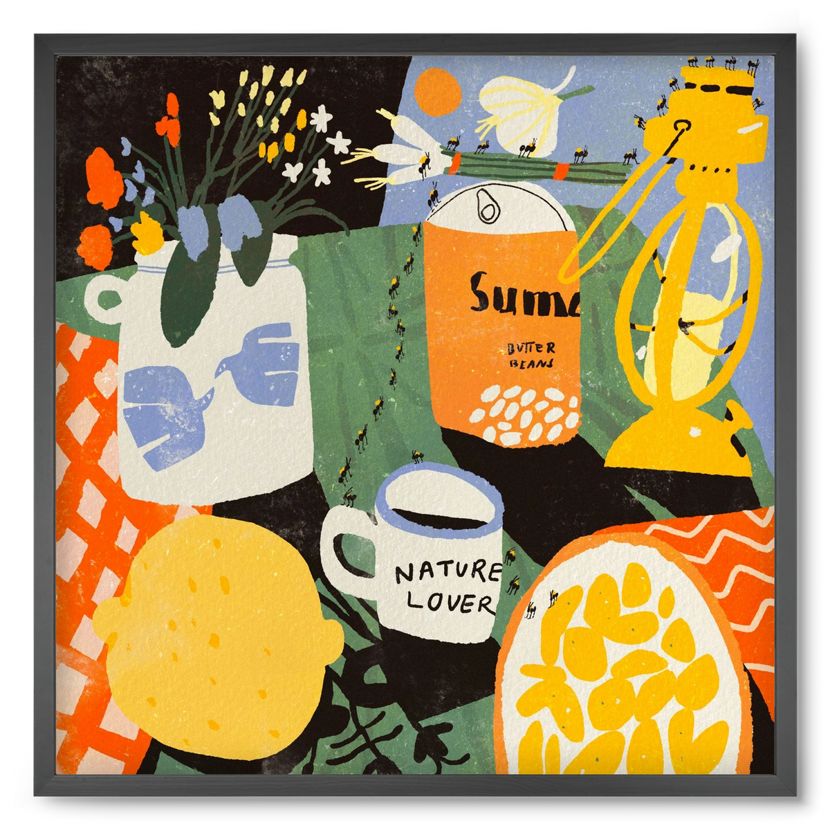 Summer still life, 50x50 cm (50x50 cm), Fekete keret