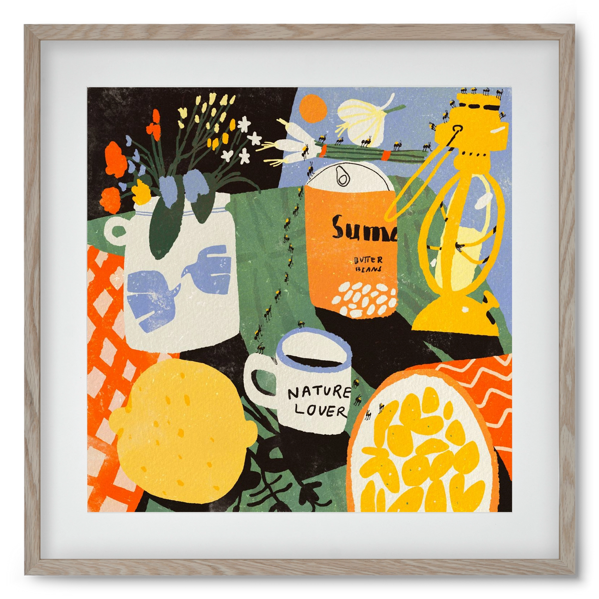 Summer still life, 50x50 cm (40x40 cm), Tölgy keret, paszpartuval