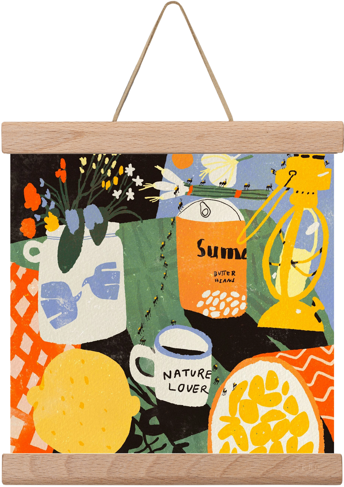 Summer still life, 20x20 cm (20x20 cm), Tölgy akasztó