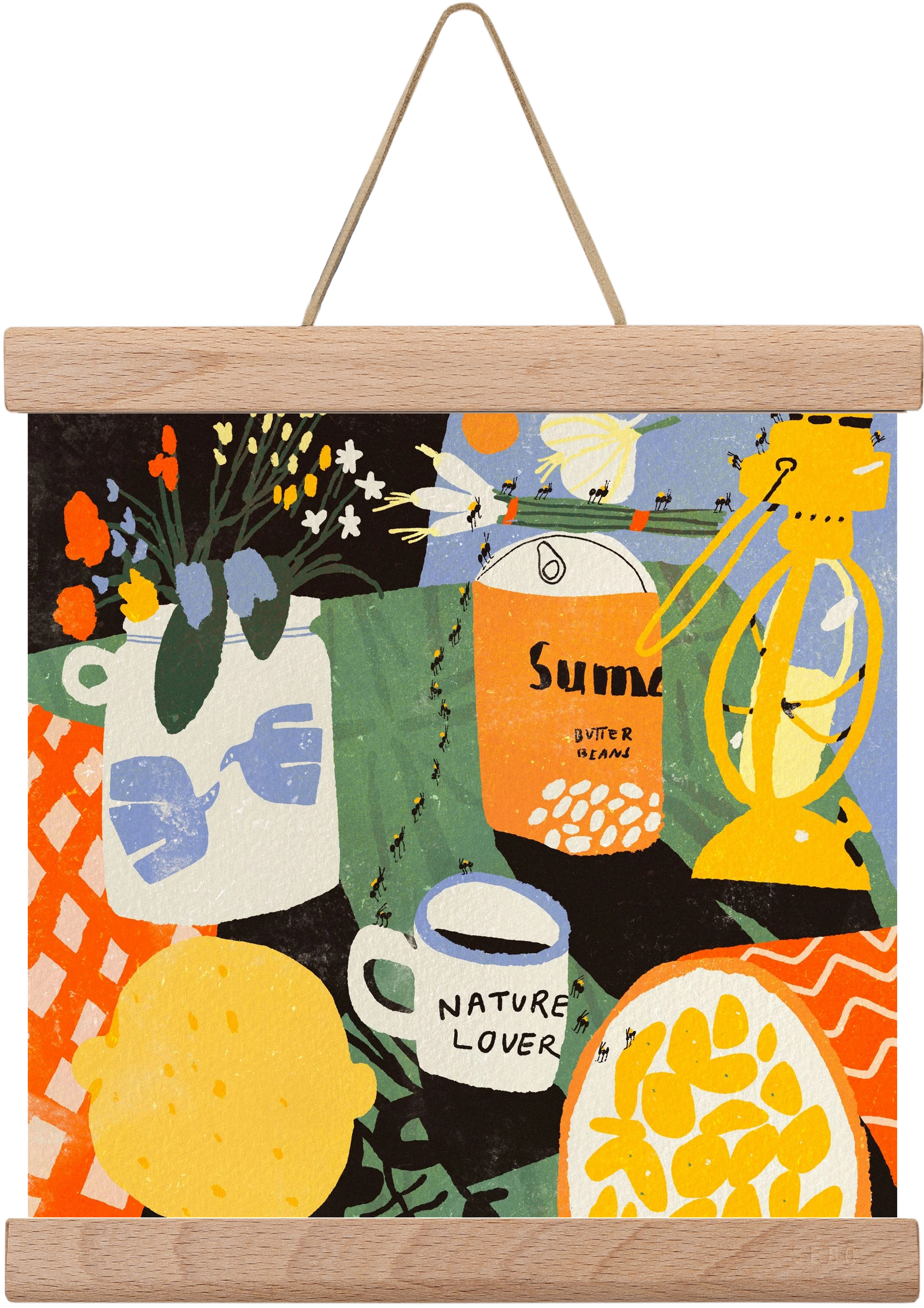 Summer still life, 20x20 cm (20x20 cm), Tölgy akasztó