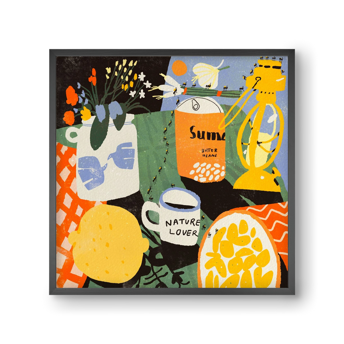 Summer still life, 30x30 cm (30x30 cm), Fekete keret