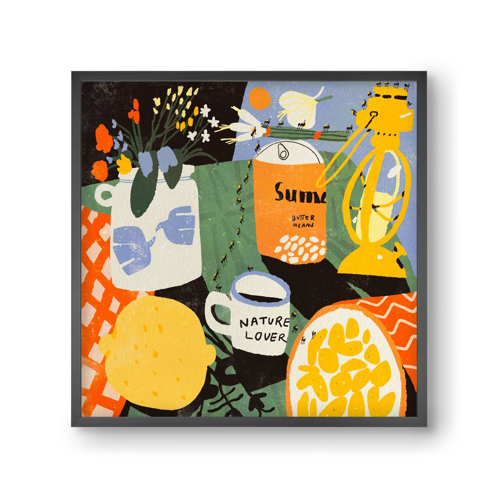 Summer still life, 30x30 cm (30x30 cm), Fekete keret