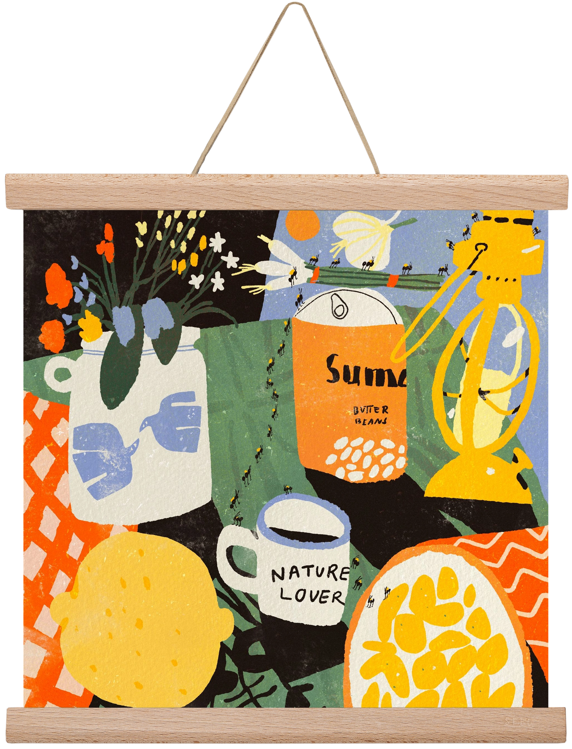 Summer still life, 30x30 cm (30x30 cm), Tölgy akasztó