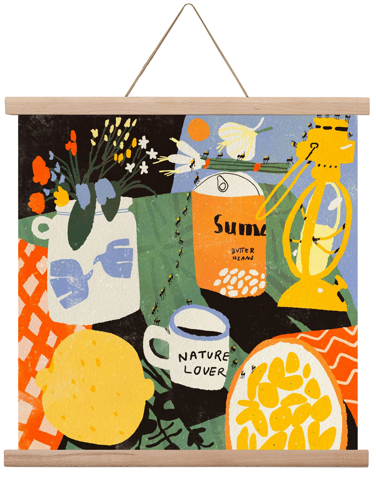 Summer still life, 40x40 cm (40x40 cm), Tölgy akasztó