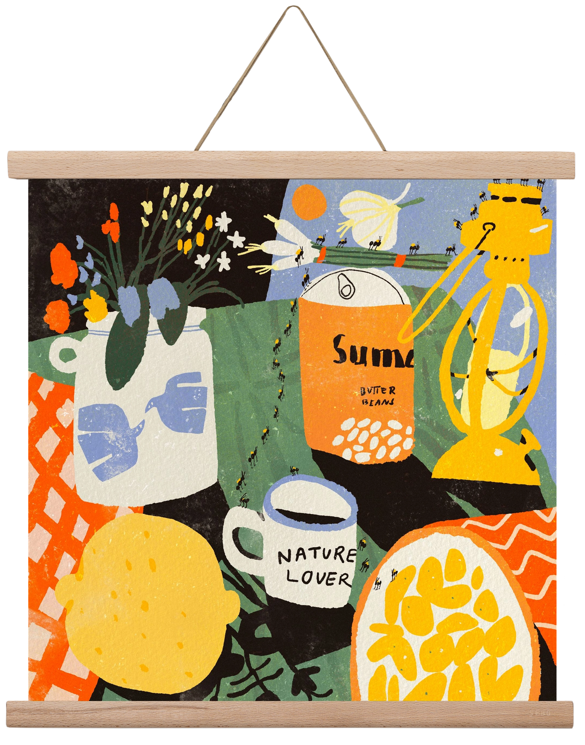 Summer still life, 40x40 cm (40x40 cm), Tölgy akasztó