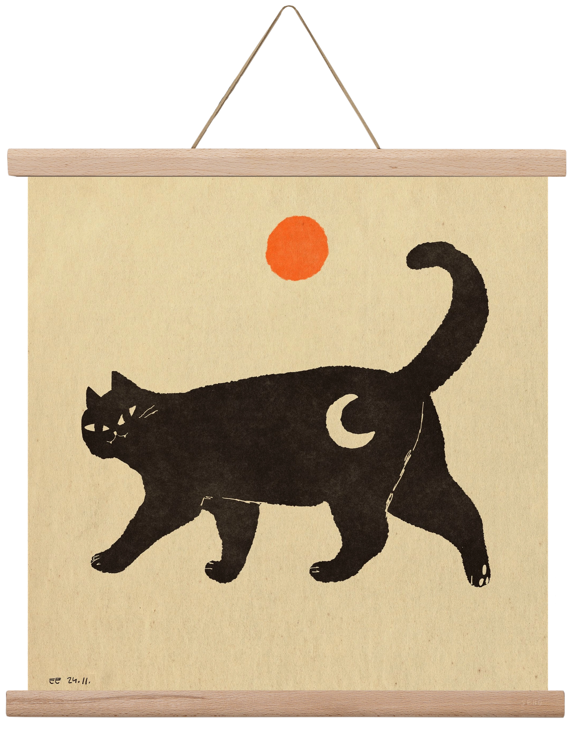 Mooncat, 40x40 cm (40x40 cm), Tölgy akasztó