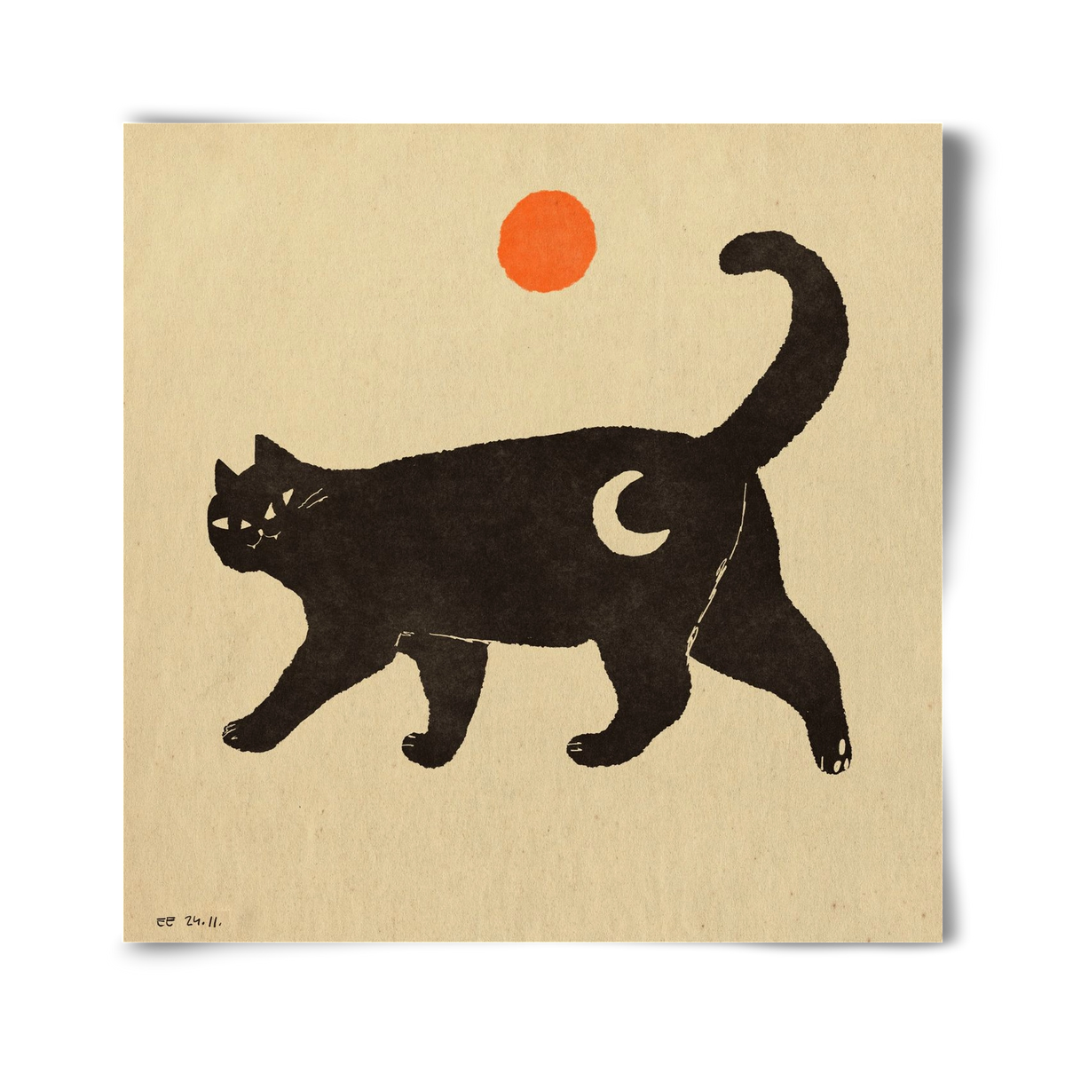 Mooncat, 40x40 cm, Keret nélkül