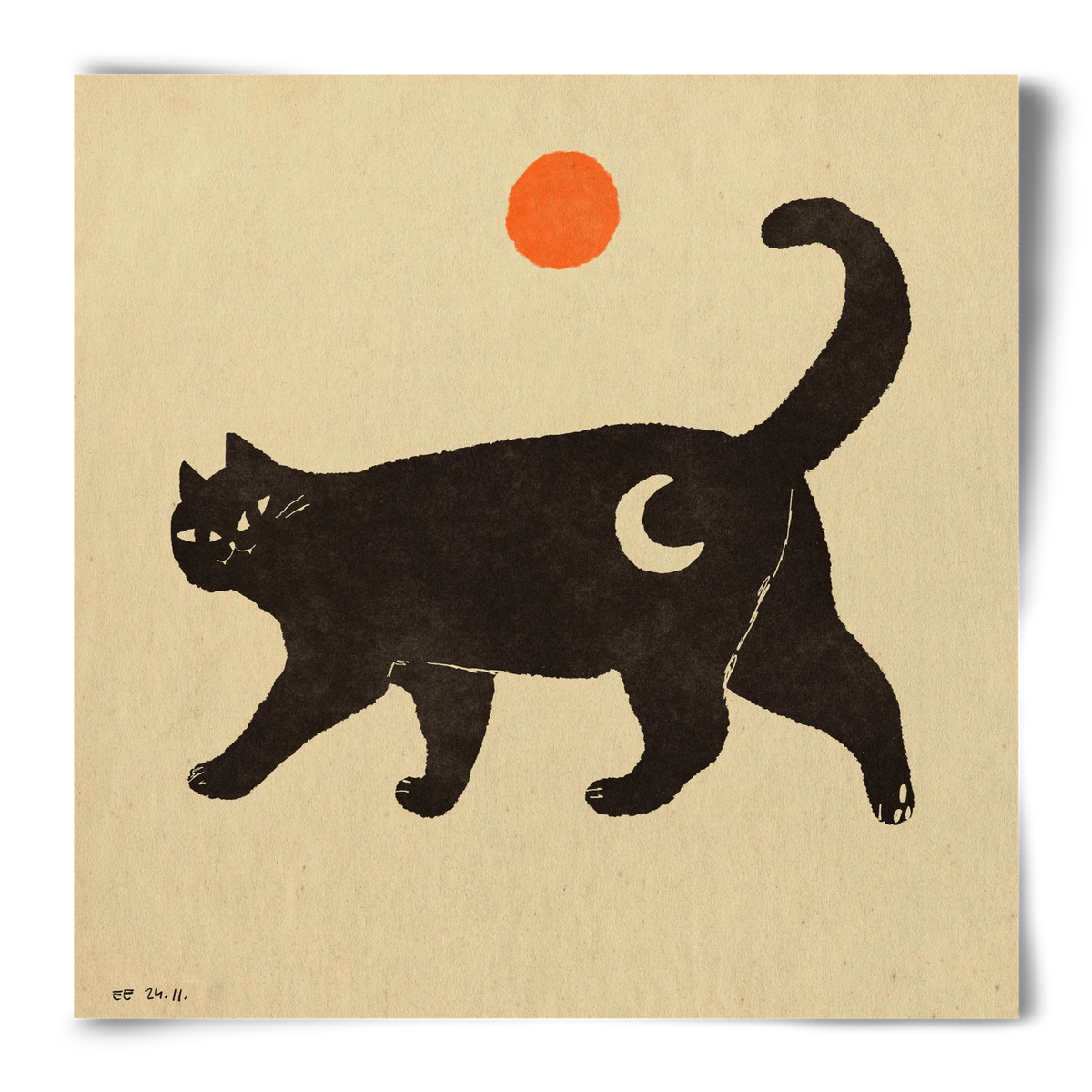 Mooncat, 50x50 cm, Keret nélkül