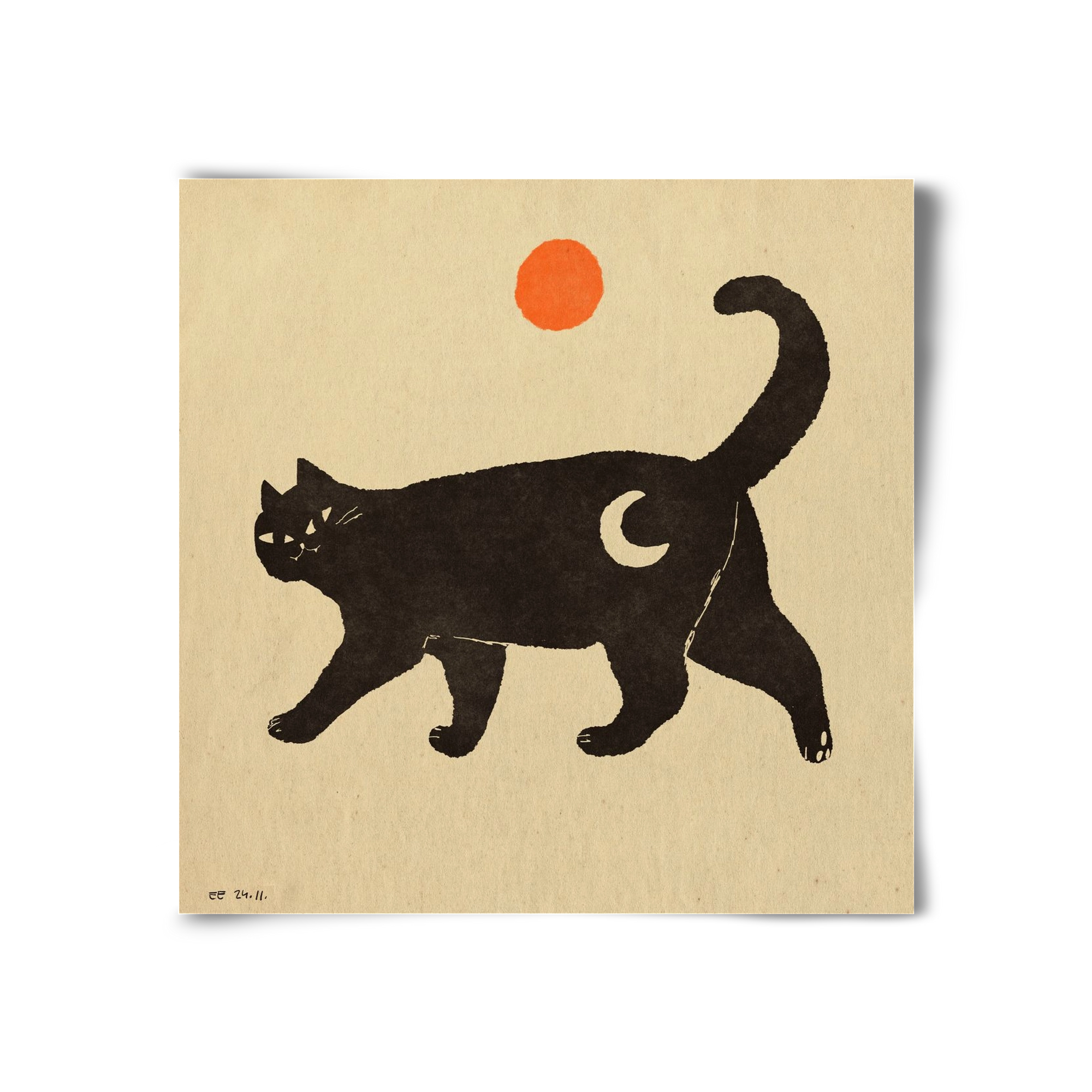 Mooncat, 30x30 cm, Keret nélkül