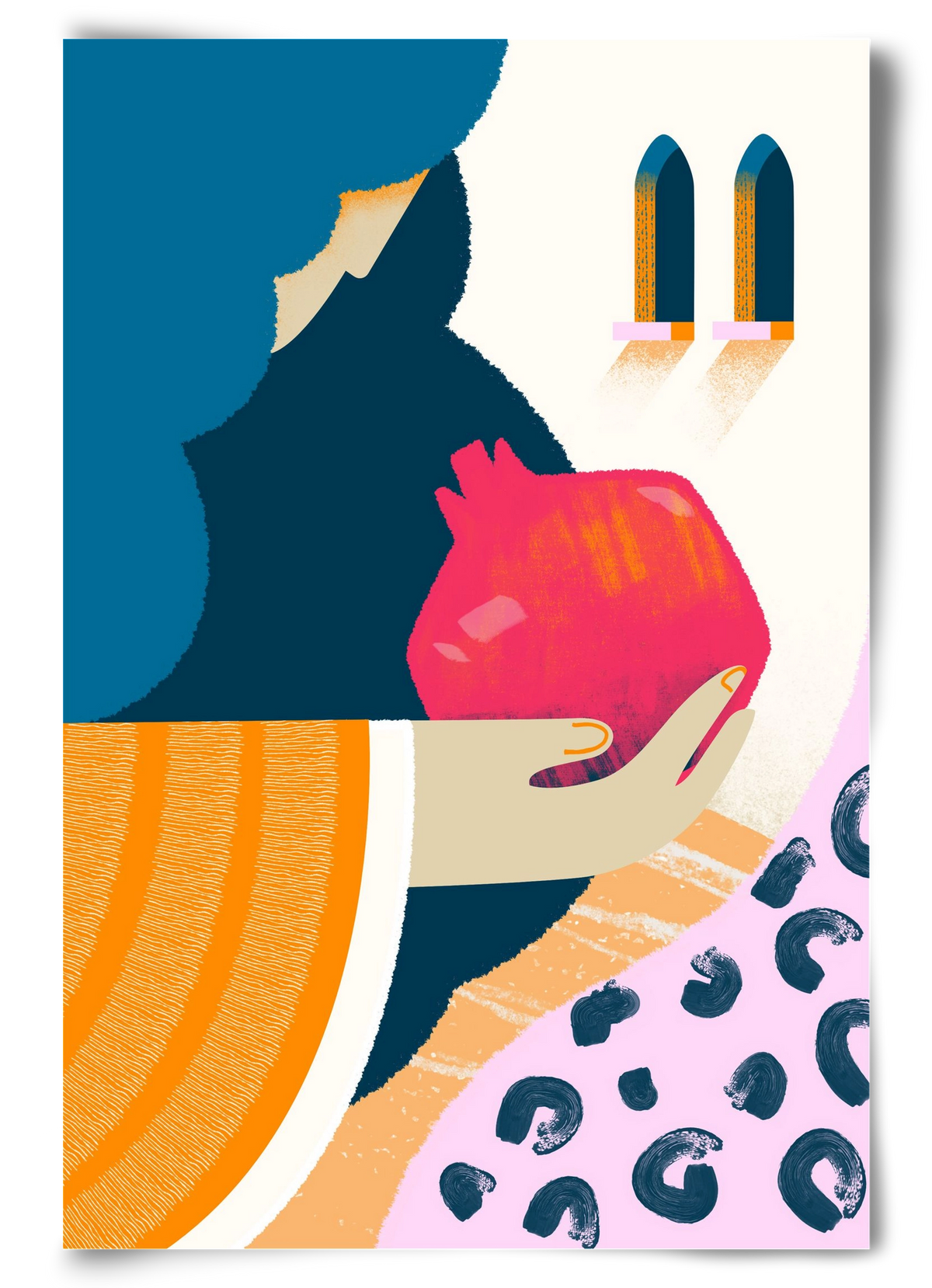 Lady with pomegranate, 60x90 cm, Keret nélkül