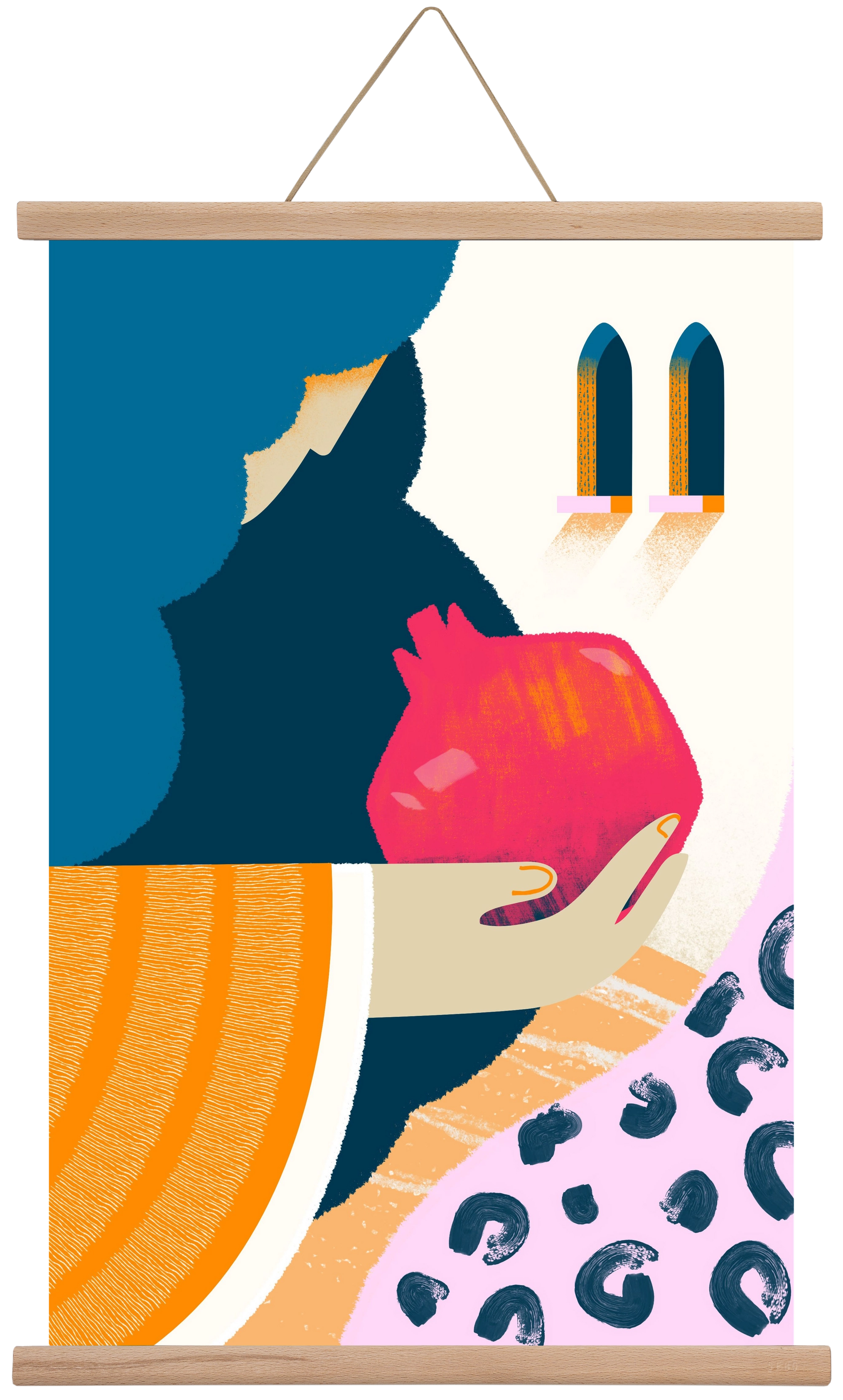 Lady with pomegranate, 40x60 cm (40x60 cm), Tölgy akasztó