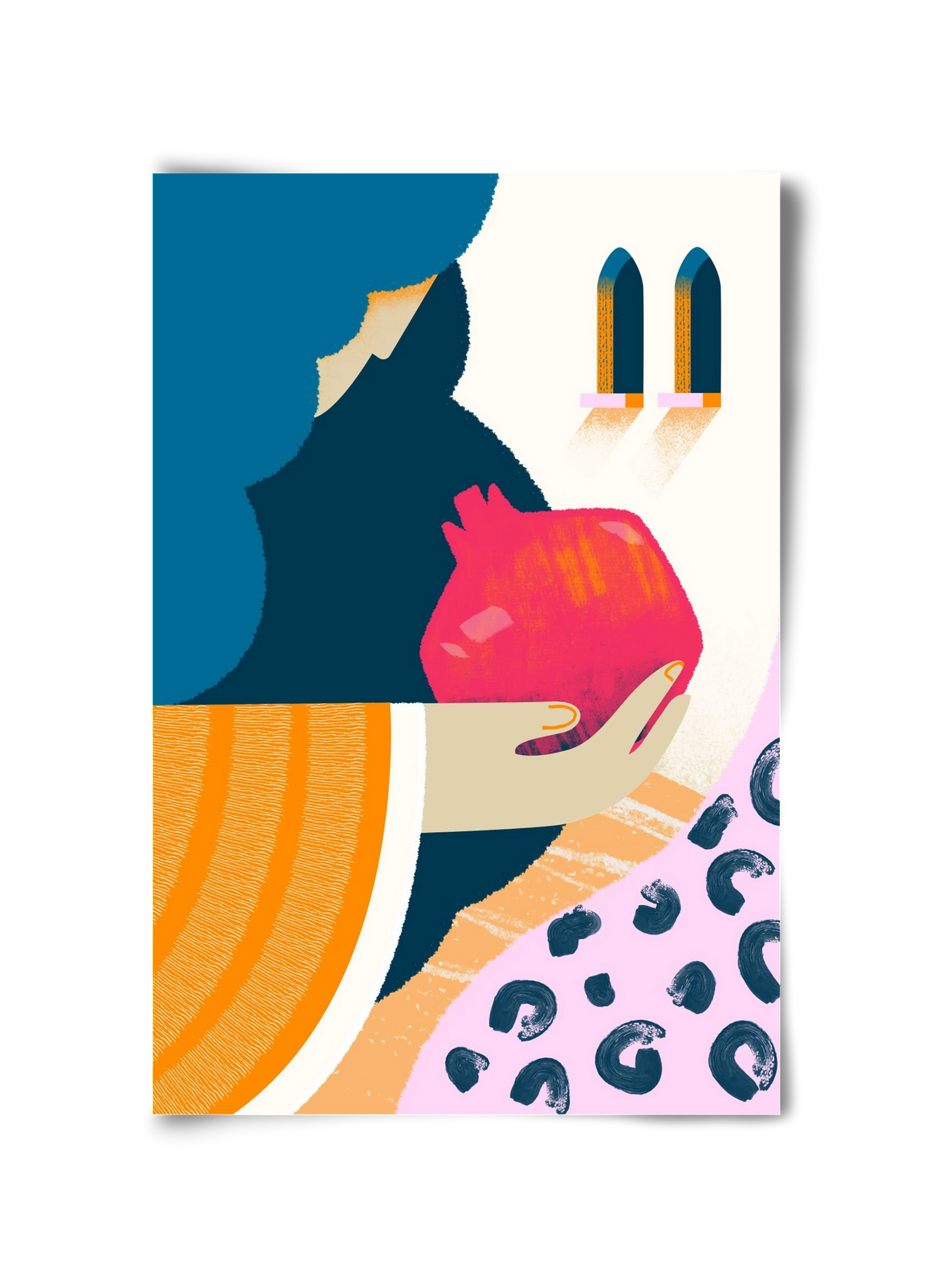 Lady with pomegranate, 30x45 cm, Keret nélkül