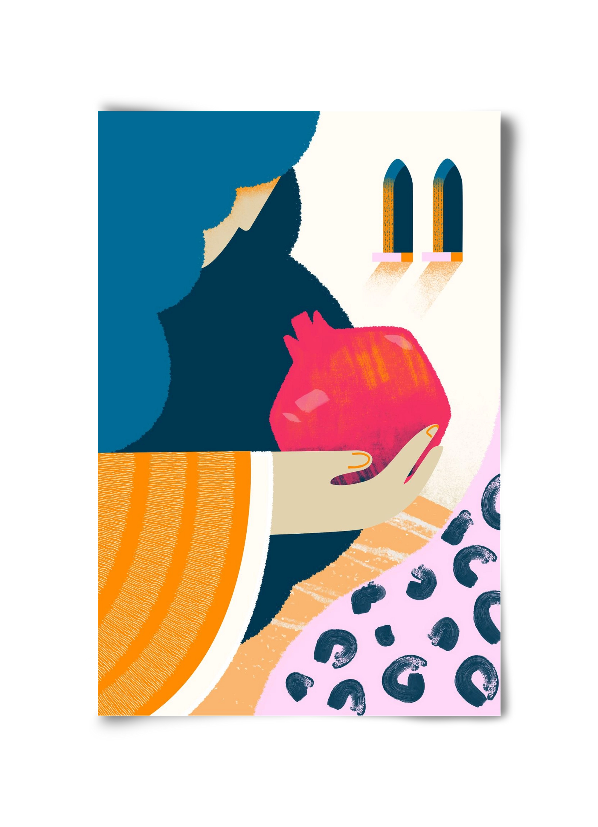 Lady with pomegranate, 30x45 cm, Keret nélkül