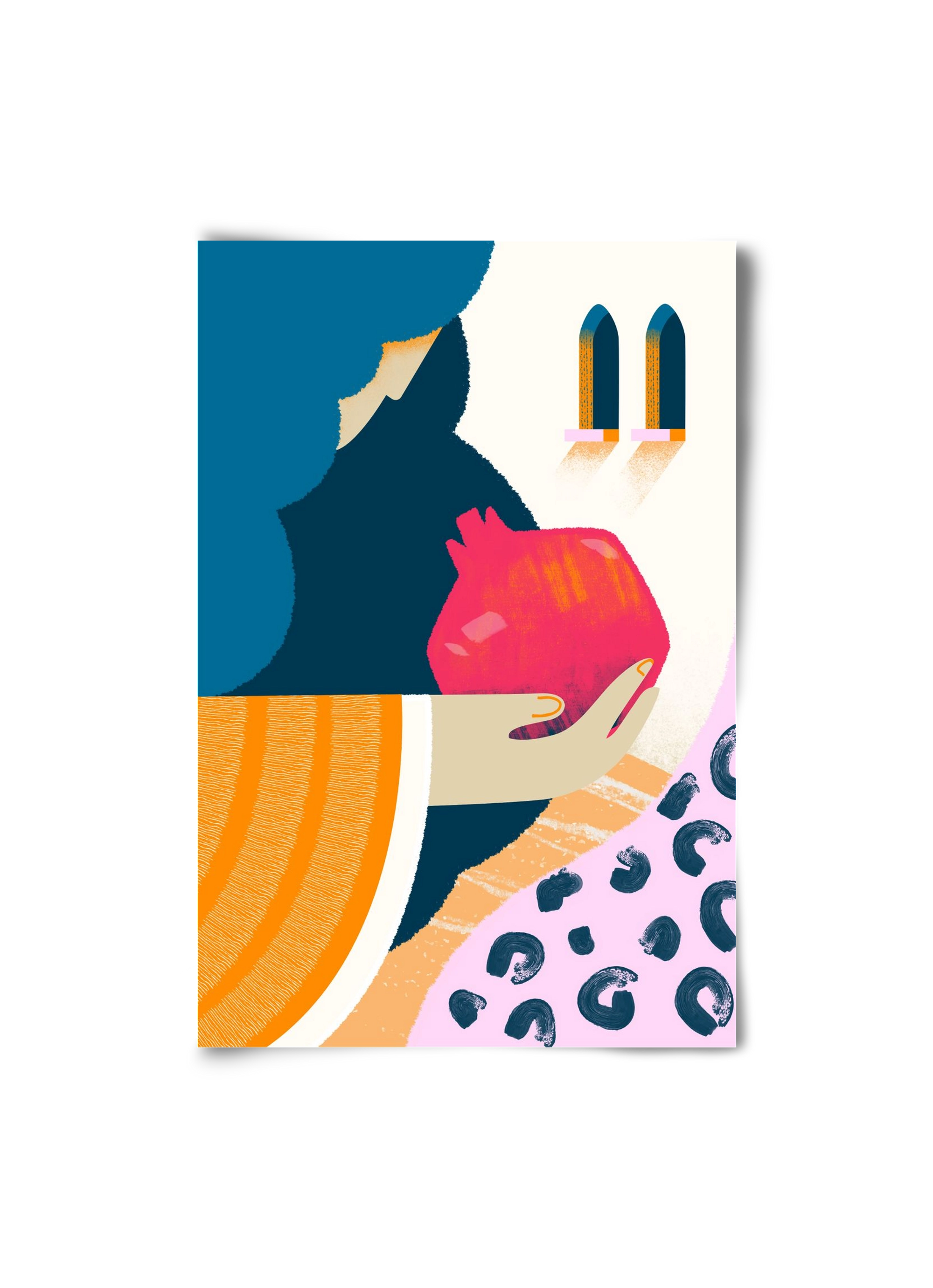 Lady with pomegranate, 20x30 cm, Keret nélkül