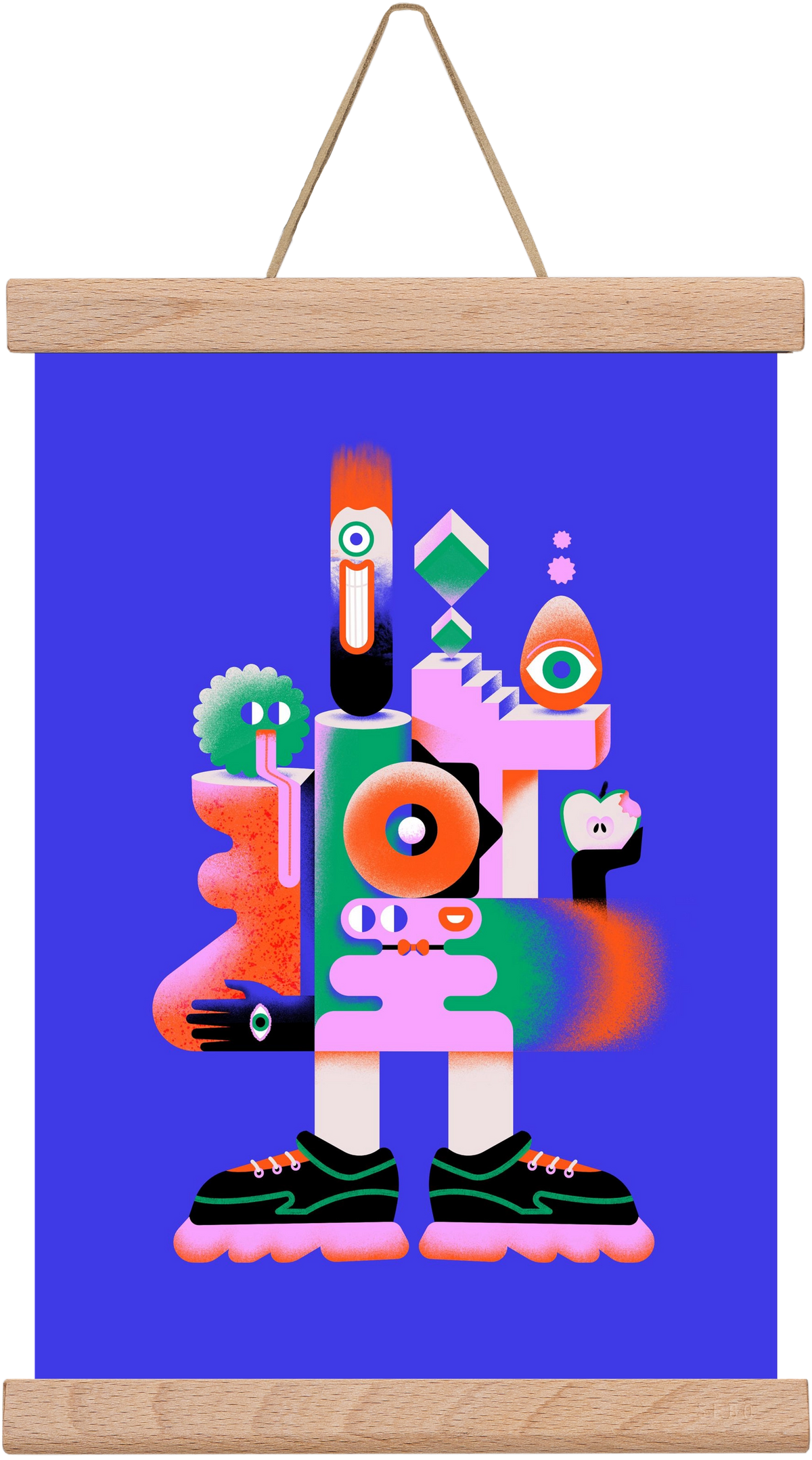 Abstract mecha, 20x30 cm (20x30 cm), Tölgy akasztó