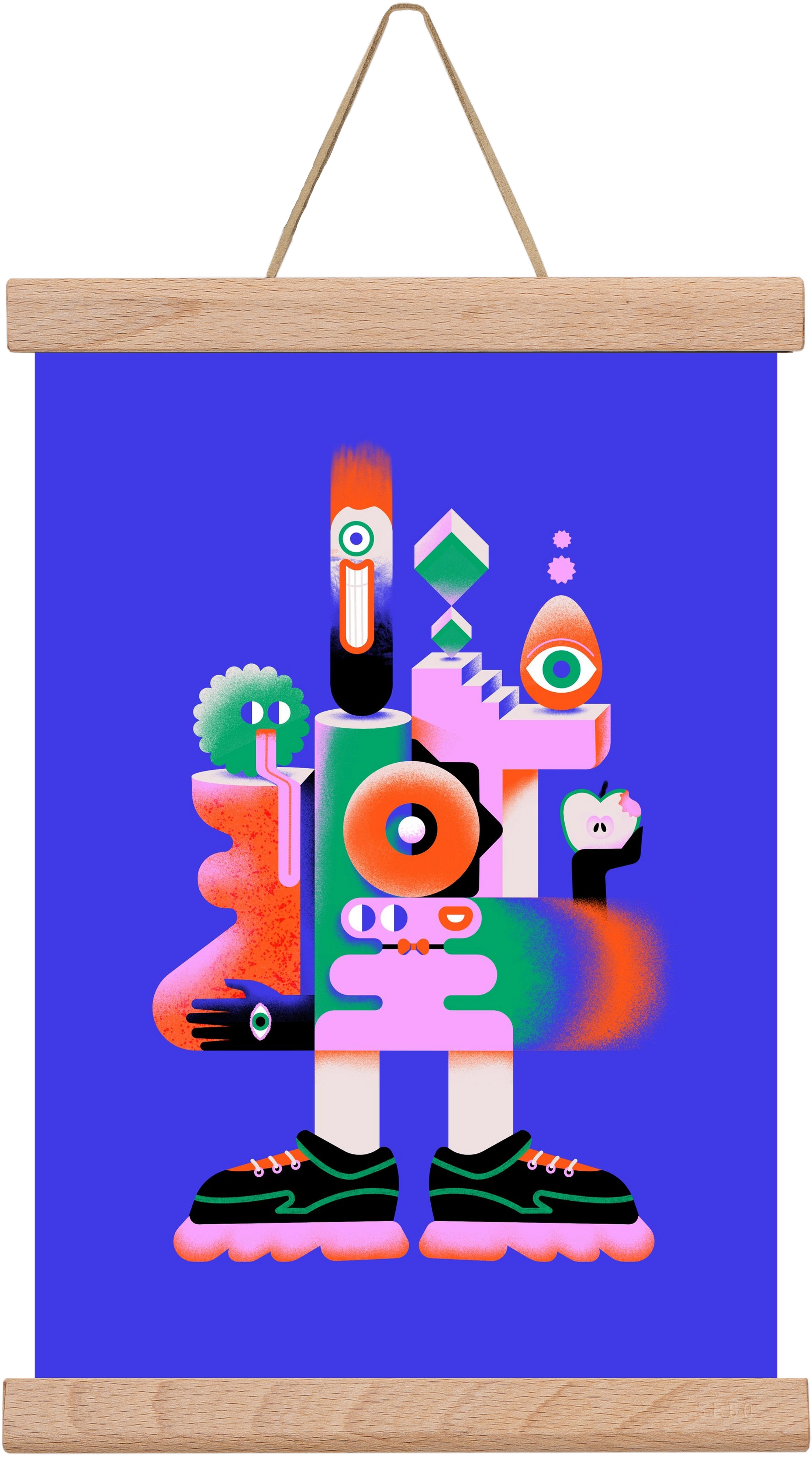 Abstract mecha, 20x30 cm (20x30 cm), Tölgy akasztó