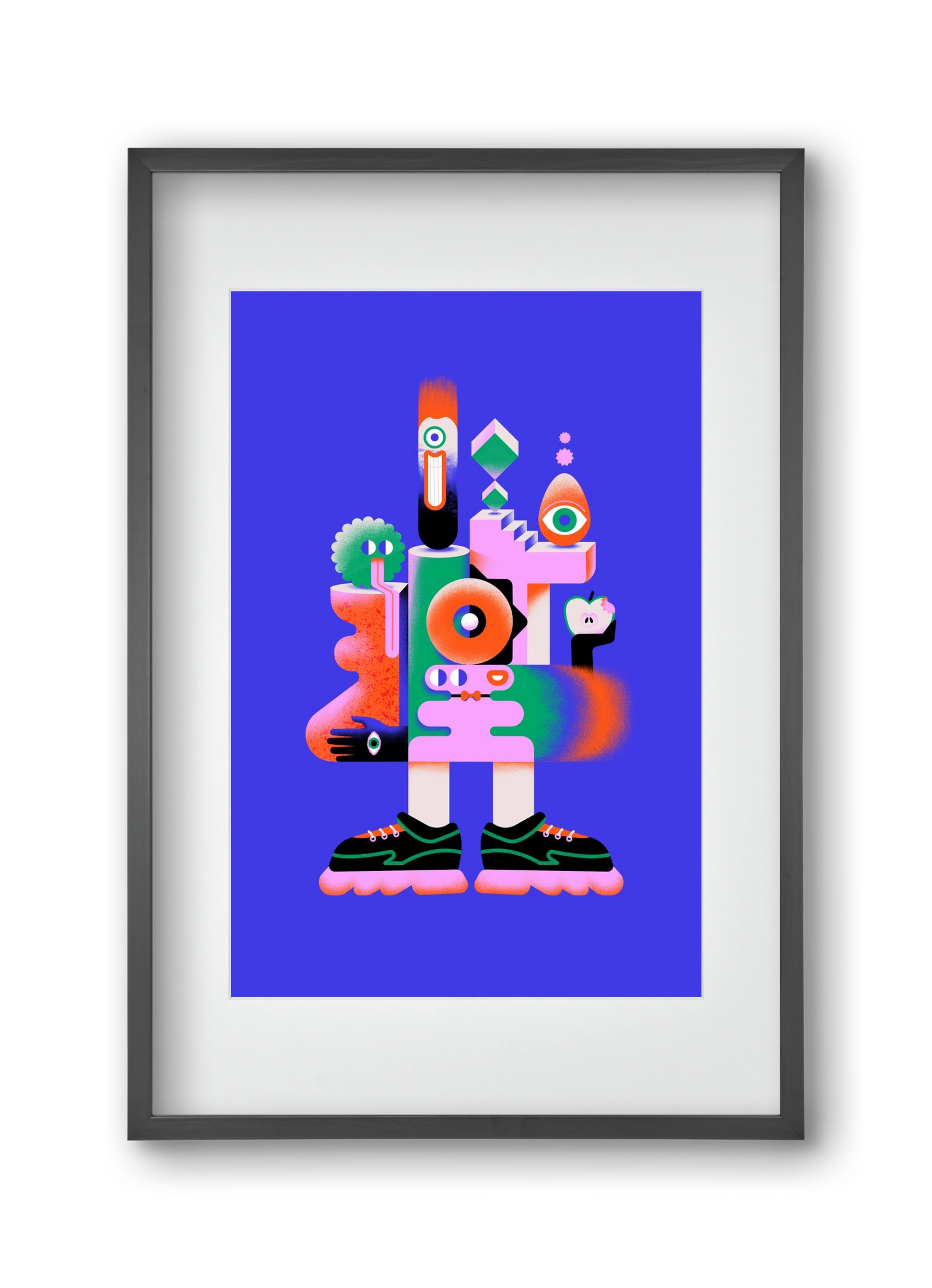 Abstract mecha, 30x45 cm (20x30 cm), Fekete keret, paszpartuval