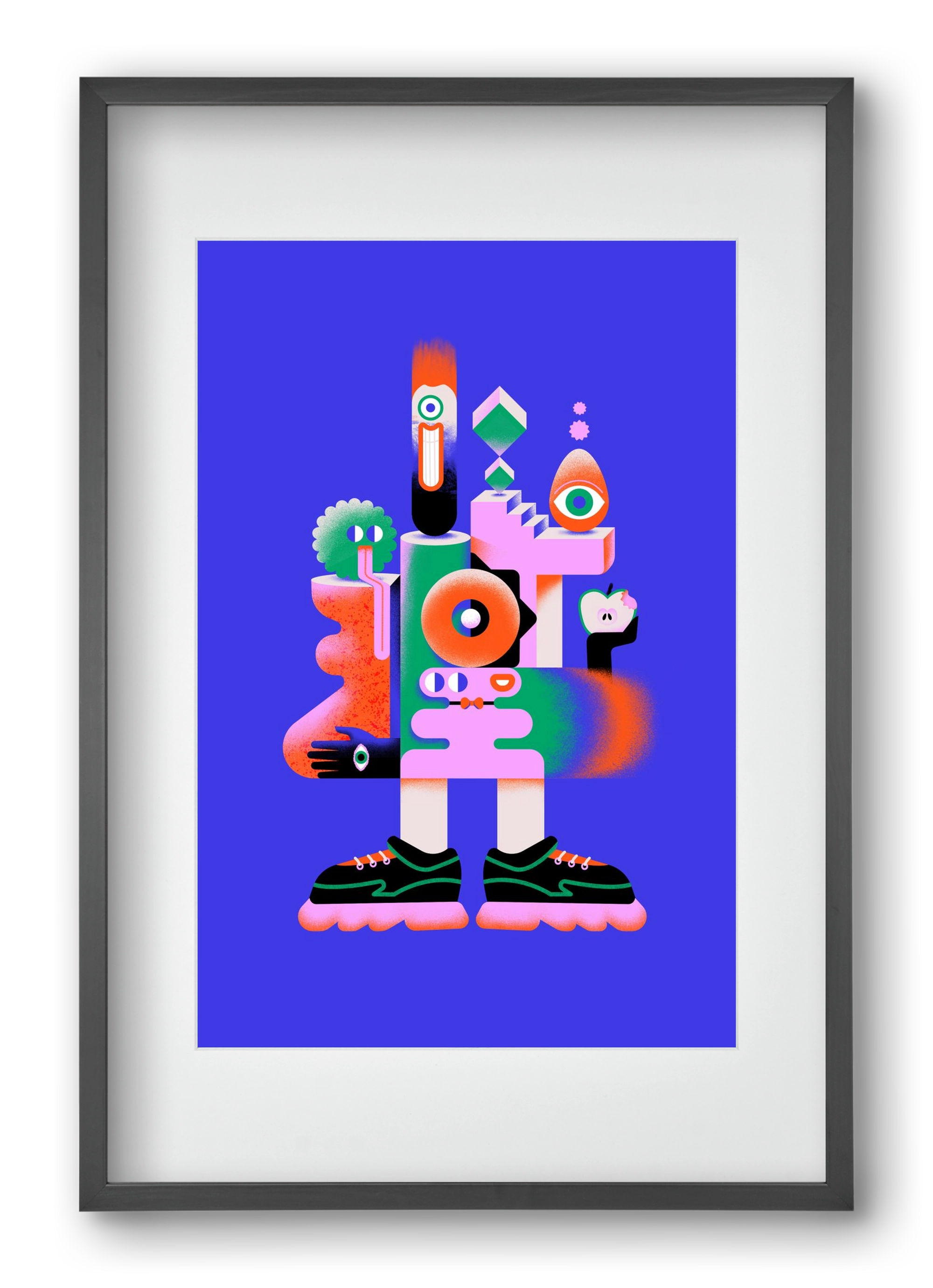 Abstract mecha, 40x60 cm (30x45 cm), Fekete keret, paszpartuval