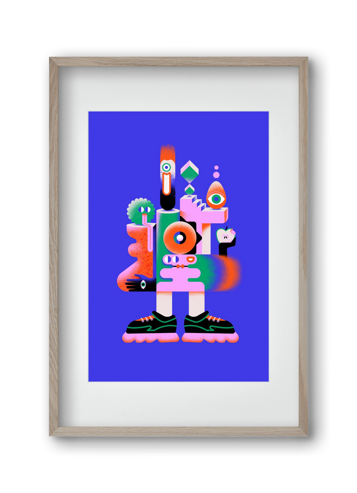 Abstract mecha, 30x45 cm (20x30 cm), Tölgy keret, paszpartuval