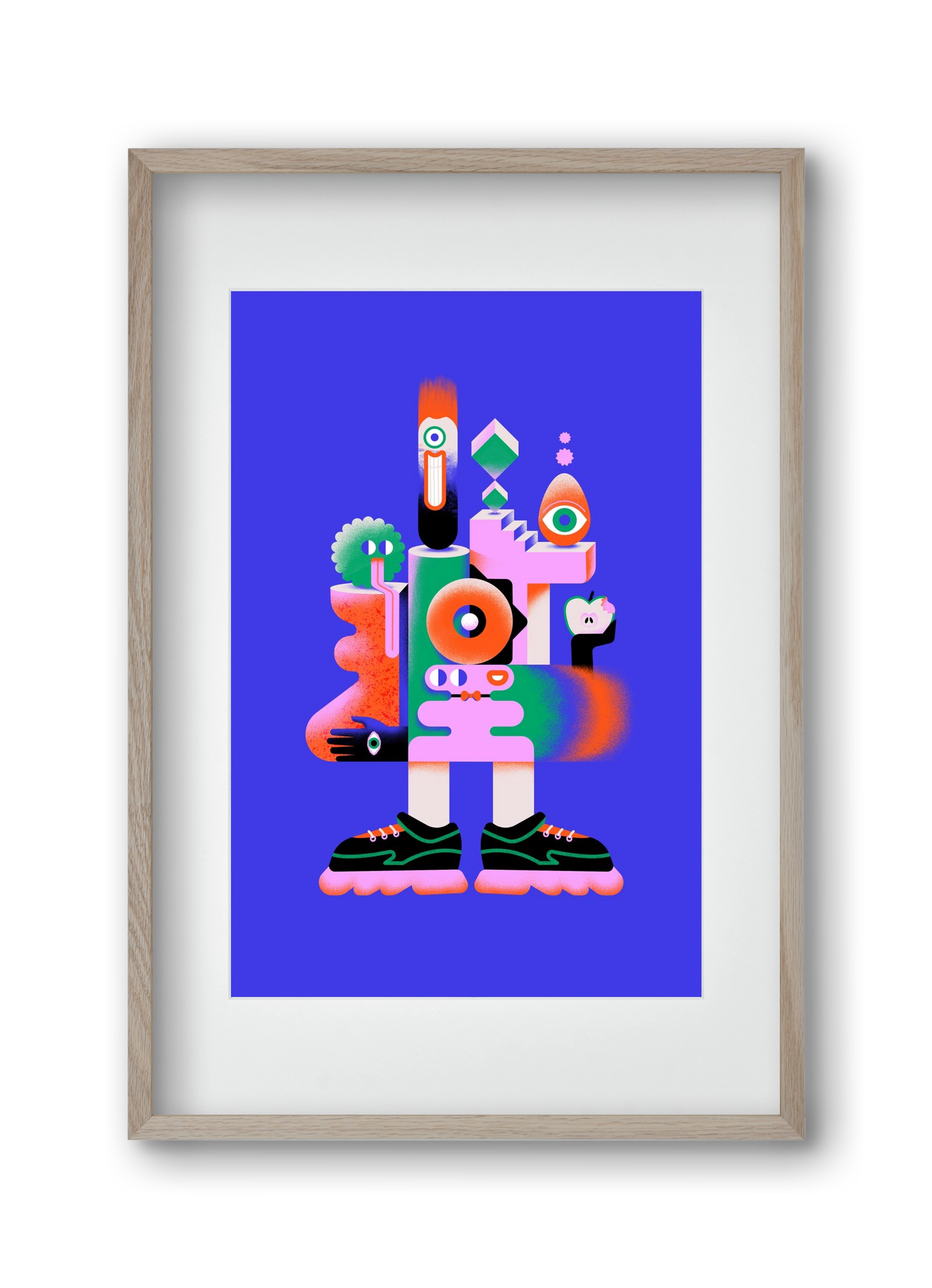 Abstract mecha, 30x45 cm (20x30 cm), Tölgy keret, paszpartuval