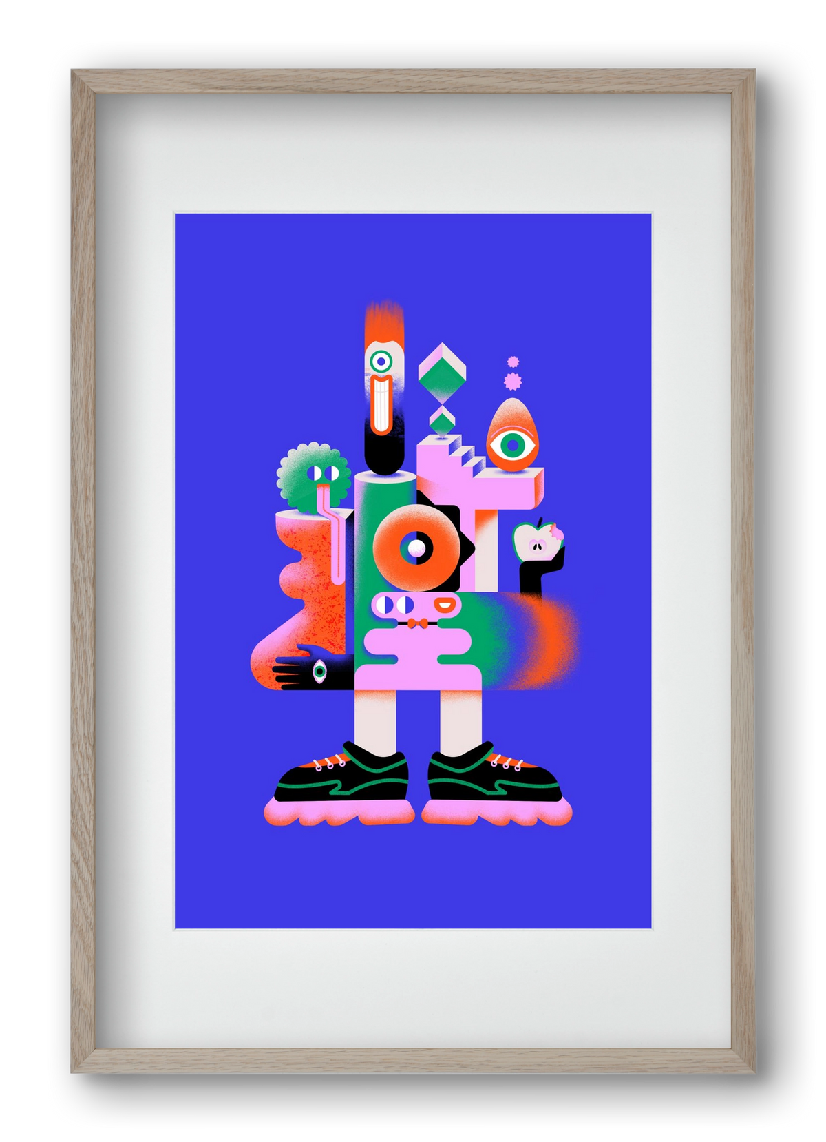 Abstract mecha, 40x60 cm (30x45 cm), Tölgy keret, paszpartuval