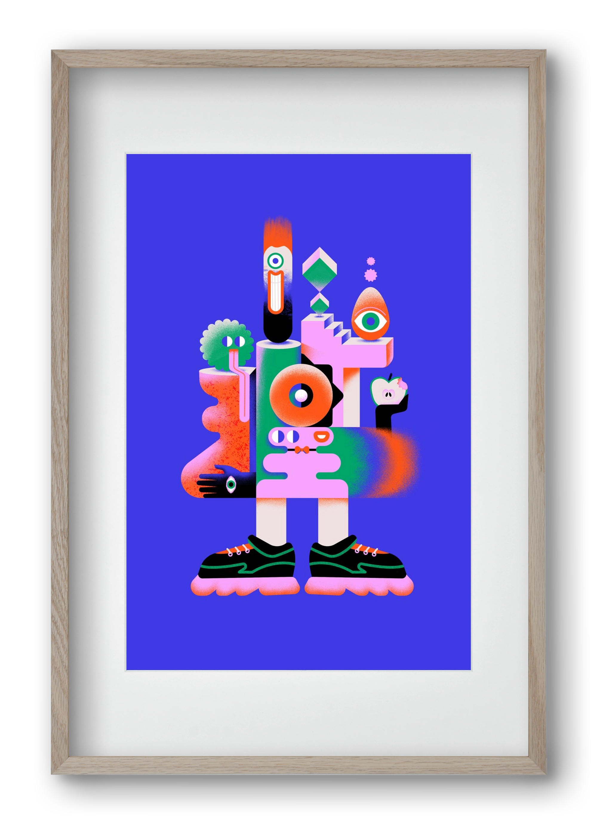 Abstract mecha, 40x60 cm (30x45 cm), Tölgy keret, paszpartuval