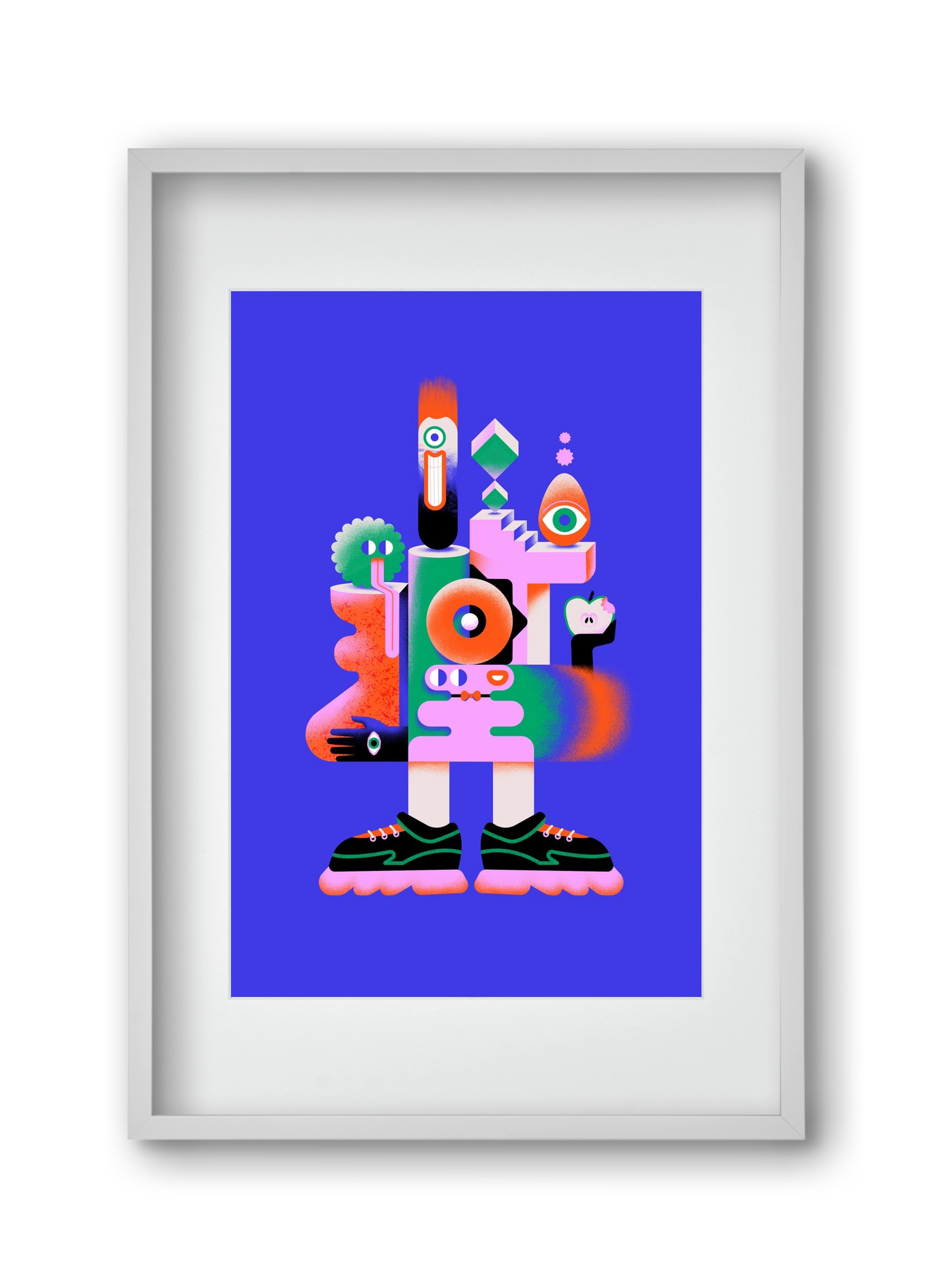 Abstract mecha, 30x45 cm (20x30 cm), Fehér keret, paszpartuval