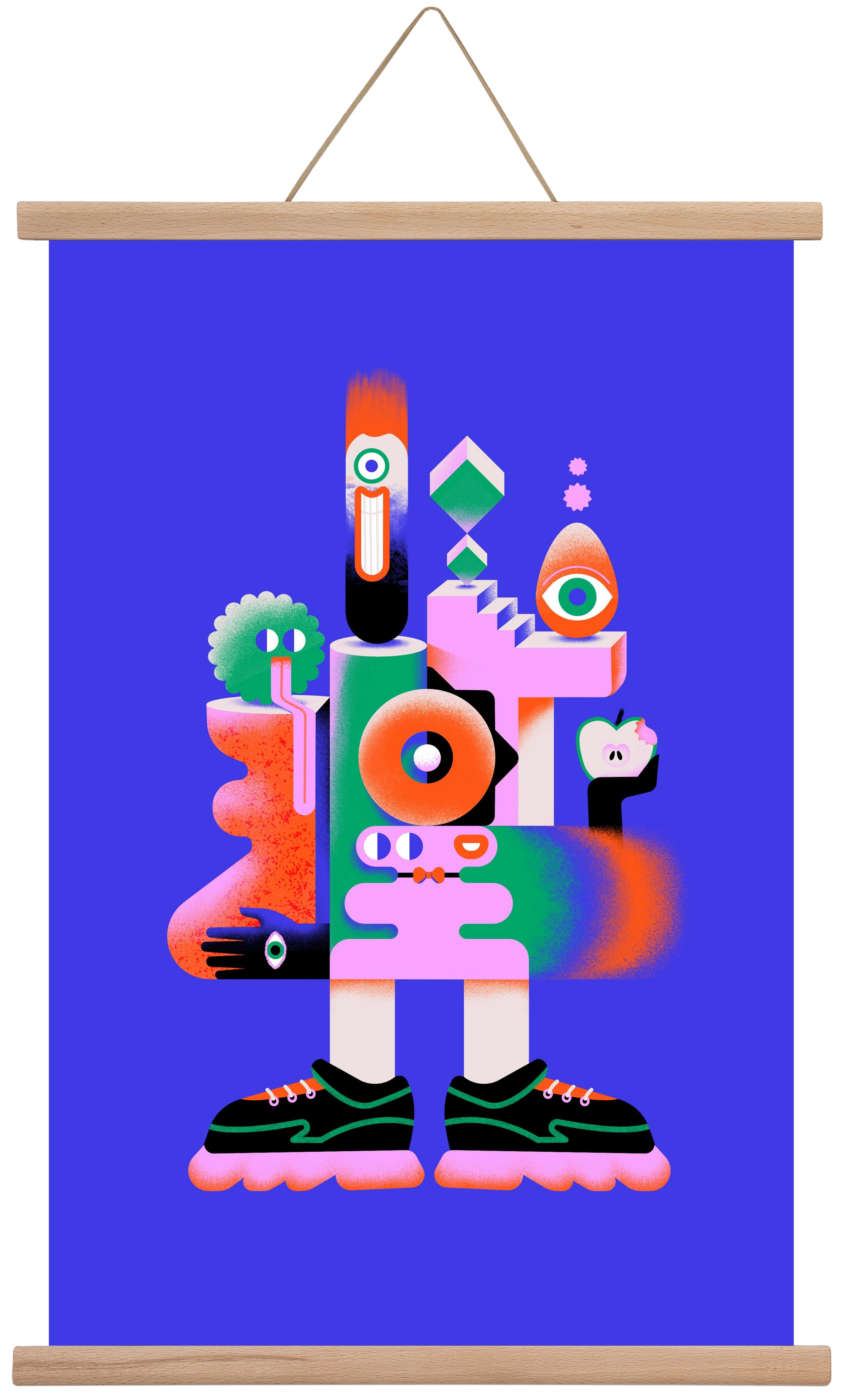 Abstract mecha, 40x60 cm (40x60 cm), Tölgy akasztó