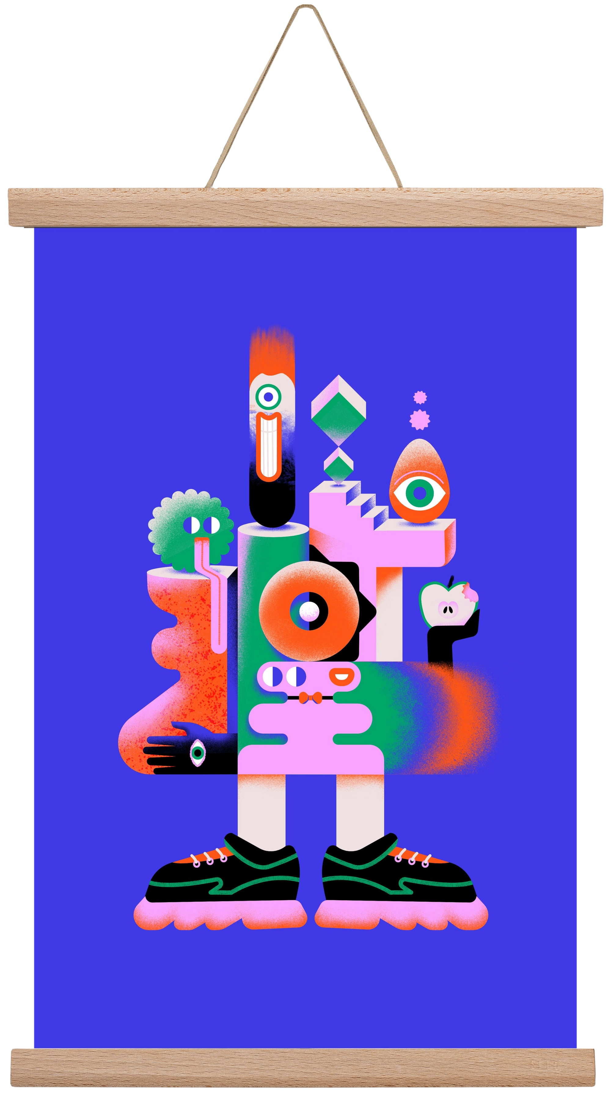 Abstract mecha, 30x45 cm (30x45 cm), Tölgy akasztó