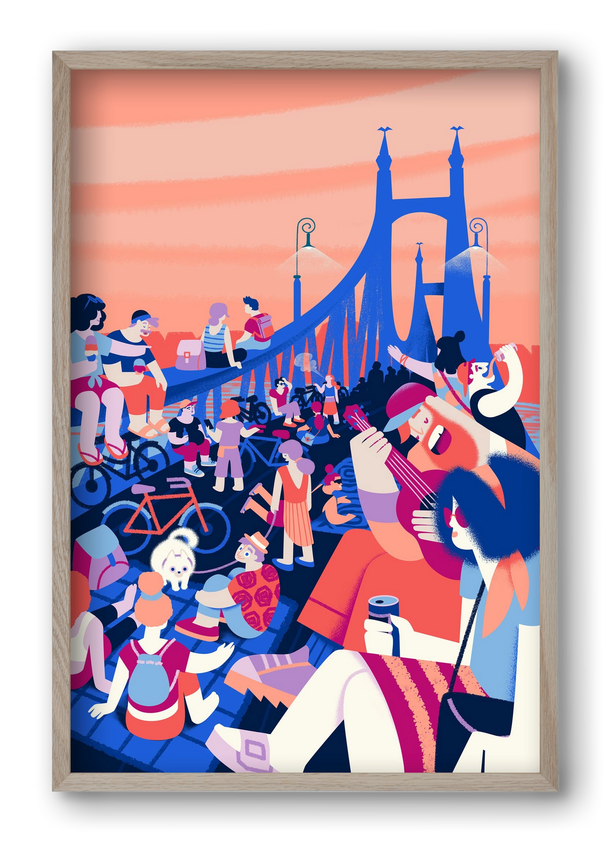 Liberty bridge, 40x60 cm (40x60 cm), Tölgy keret